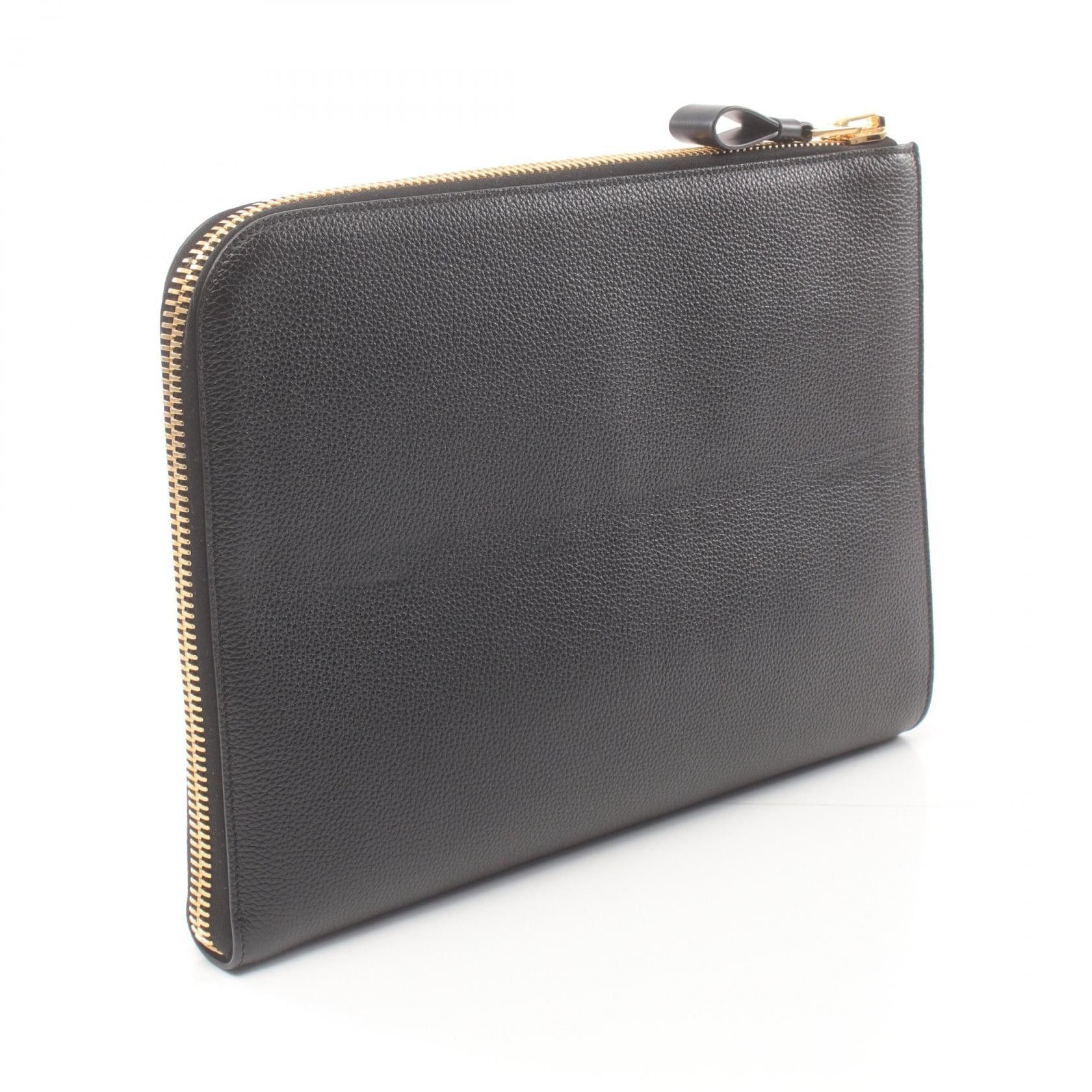 Tom Ford Tom Ford Clutch Bag Leather Black Size ONE SIZE - 2 Thumbnail