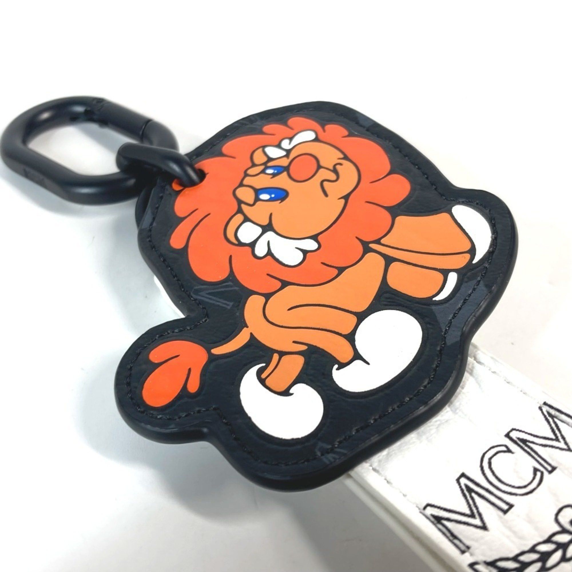 MCM MCM Lion Visetos Bag Charm Strap Keychain Leather Men's Women's White Size ONE SIZE - 7 Thumbnail