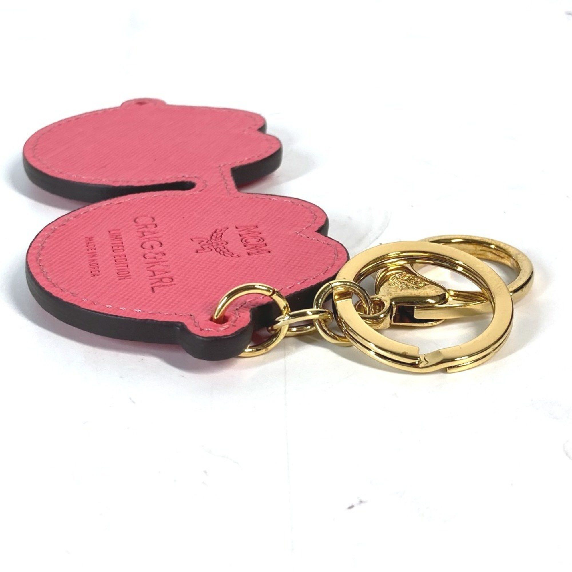 MCM MCM CRAIG & KARL collaboration Craig Karl glasses design bag charm keychain leather men's women's pink Size ONE SIZE - 3 Thumbnail