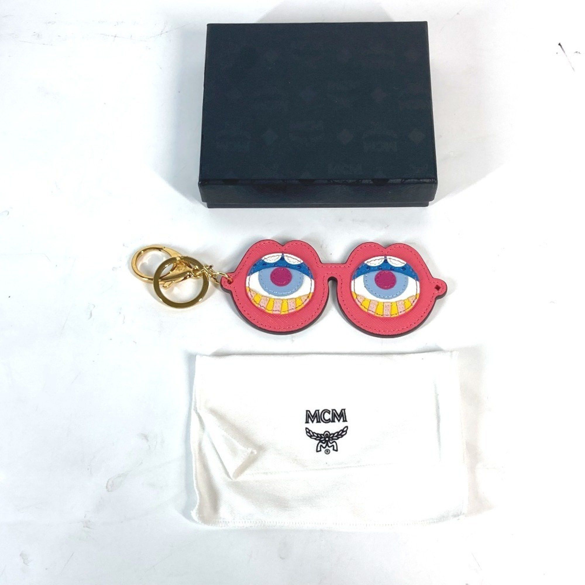 MCM MCM CRAIG & KARL collaboration Craig Karl glasses design bag charm keychain leather men's women's pink Size ONE SIZE - 7 Thumbnail