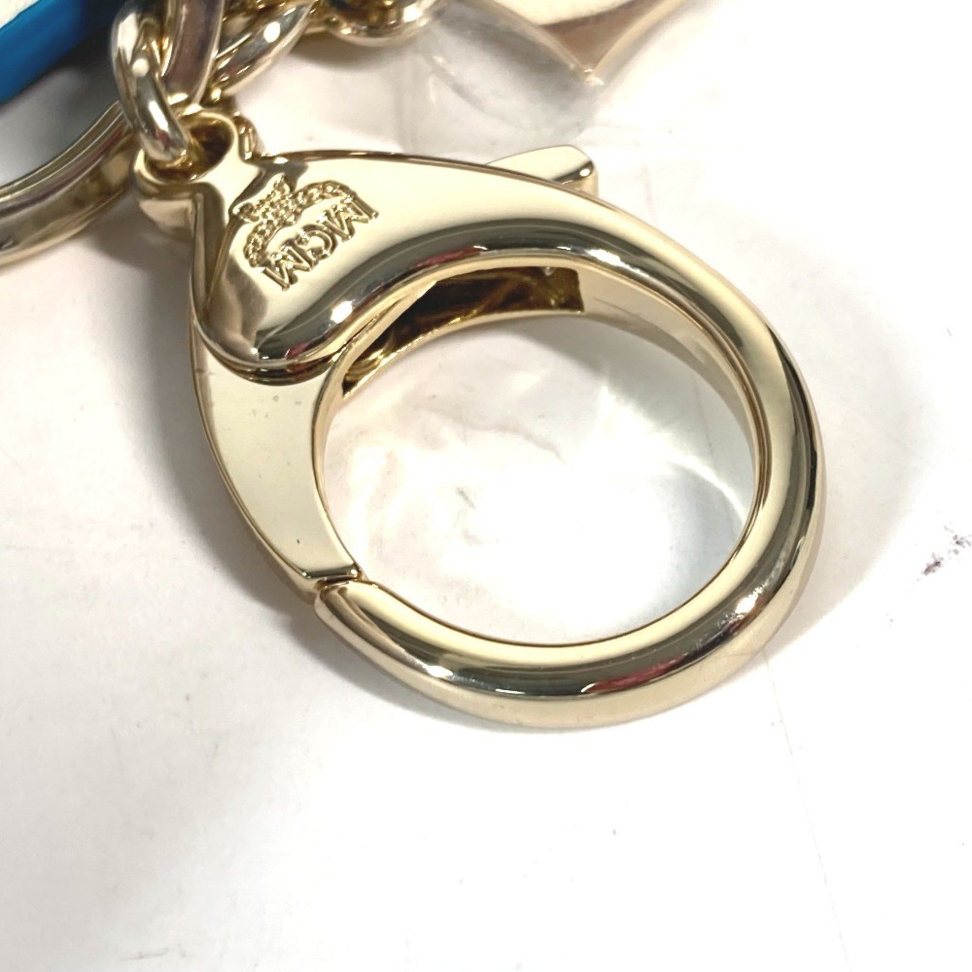 MCM MCM Visetos M Round Bag Charm Keychain Leather Men's Women's White Size ONE SIZE - 6 Thumbnail