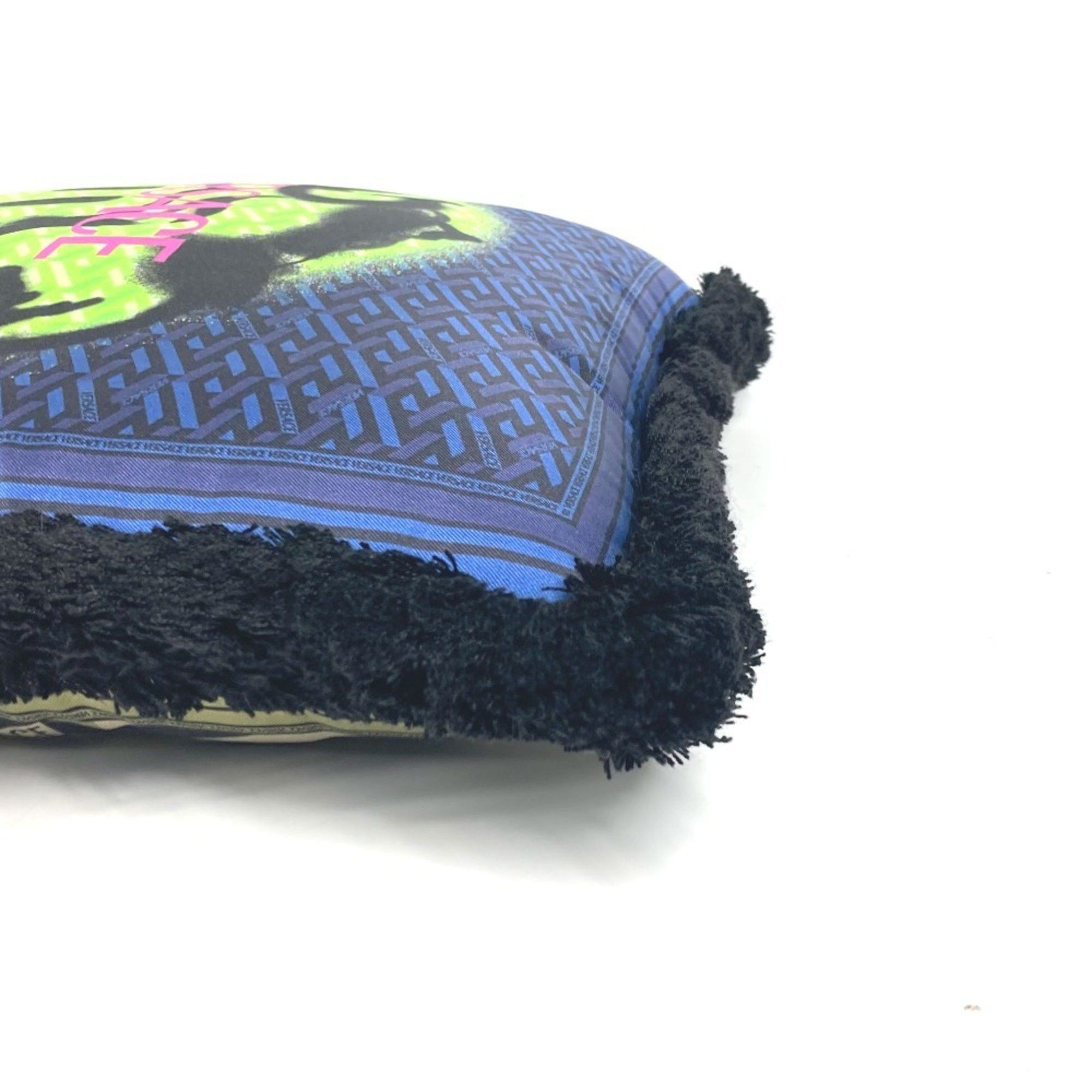 Versace VERSACE Medusa Pillow, Silk, Cushion, Men's, Women's, Blue Size ONE SIZE - 4 Thumbnail