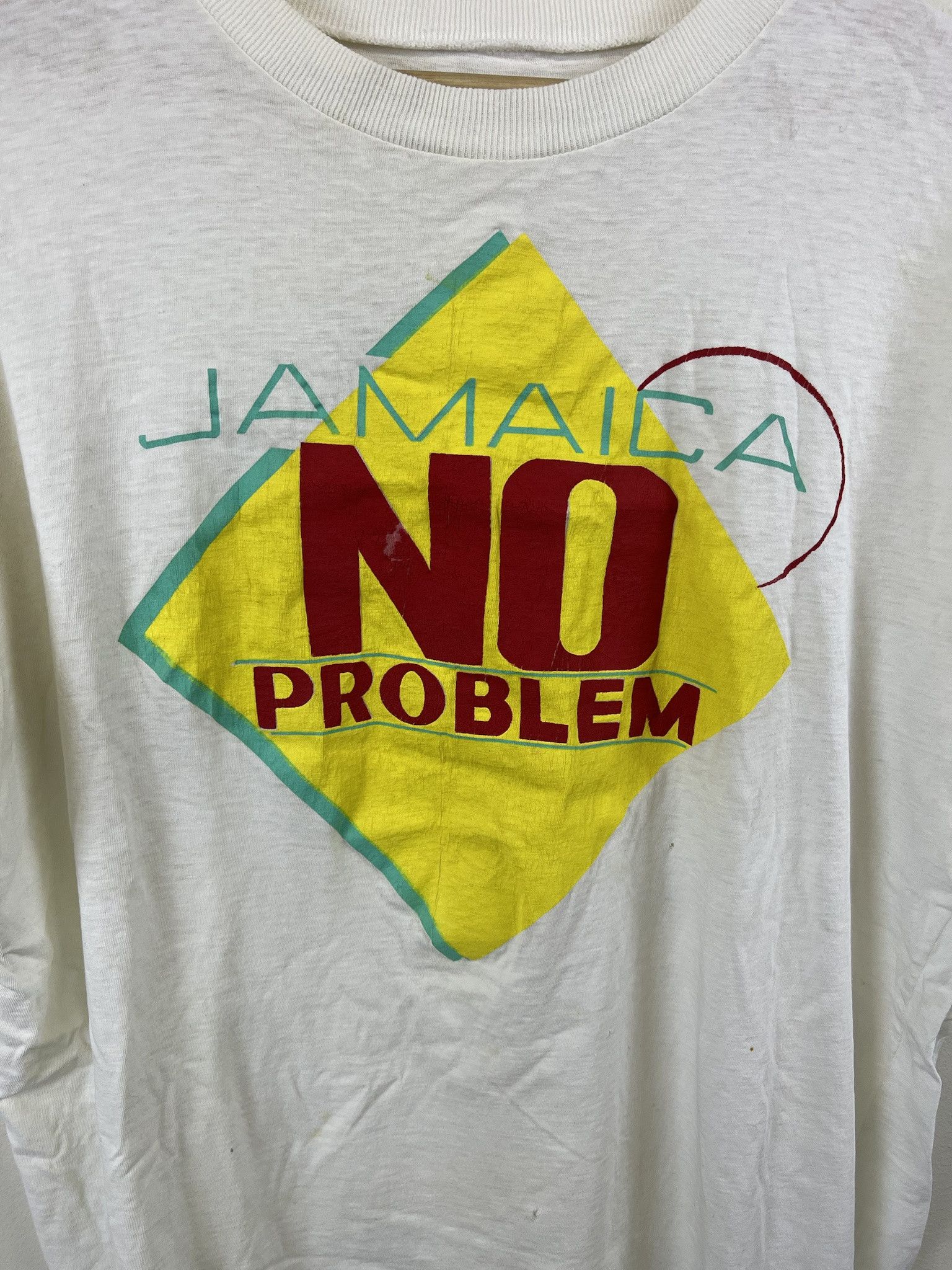 Vacation Vintage 1980s Jamaica No Problem Single Stitch Distressed Tee Size L Size US L / EU 52-54 / 3 - 3 Thumbnail