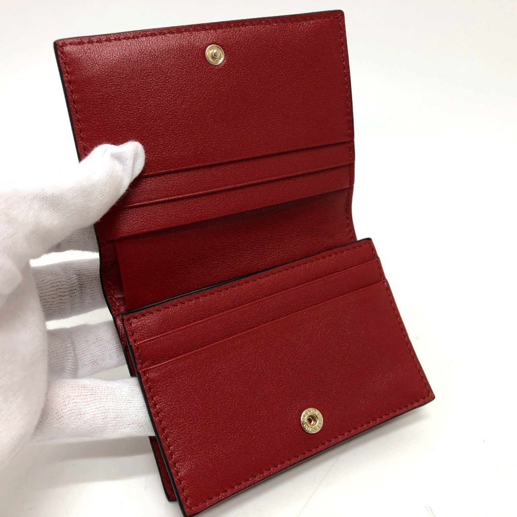 Valentino VALENTINO 5W2P0AE4VRF Rockstud Compact Wallet Bi-fold Leather Women's Red Size ONE SIZE - 7 Thumbnail
