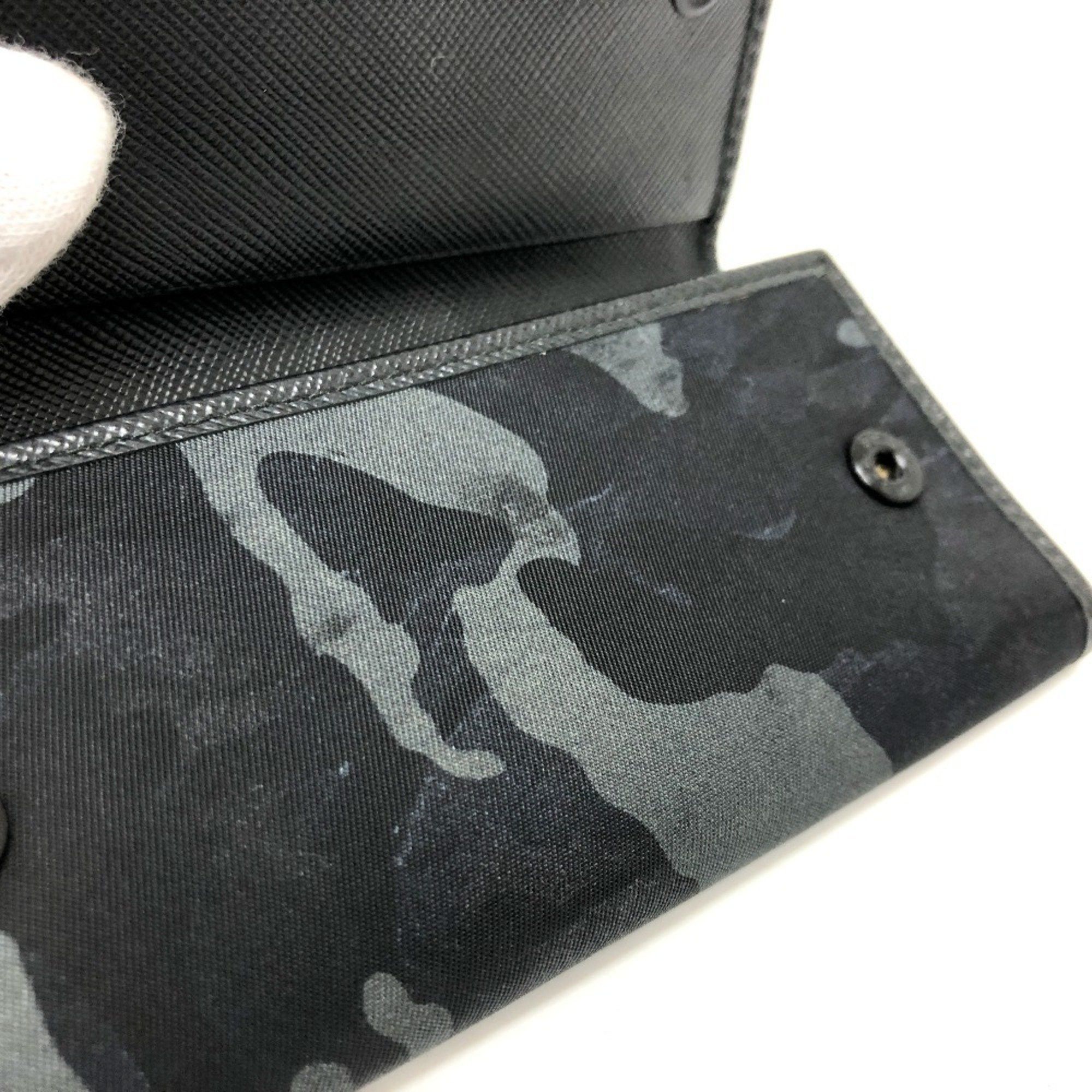 Prada PRADA Camouflage 6-Key Holder Long Key Case Nylon Women's Black Size ONE SIZE - 12 Thumbnail