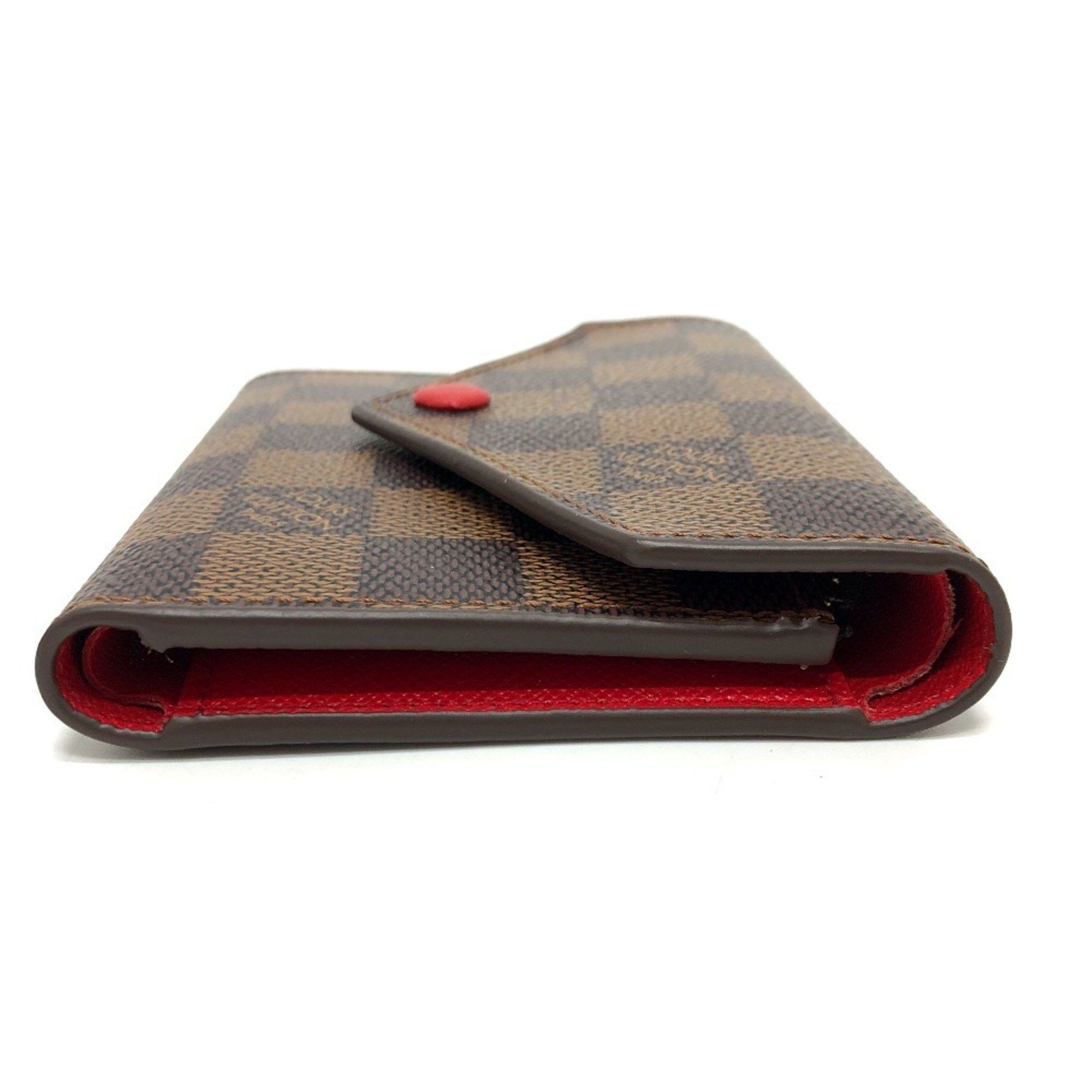 Louis Vuitton LOUIS VUITTON N41659 Portefeuille Victorine Bi-fold wallet Wallet Compact Damier canvas Men's Women's Ebene Brown Size ONE SIZE - 3 Thumbnail