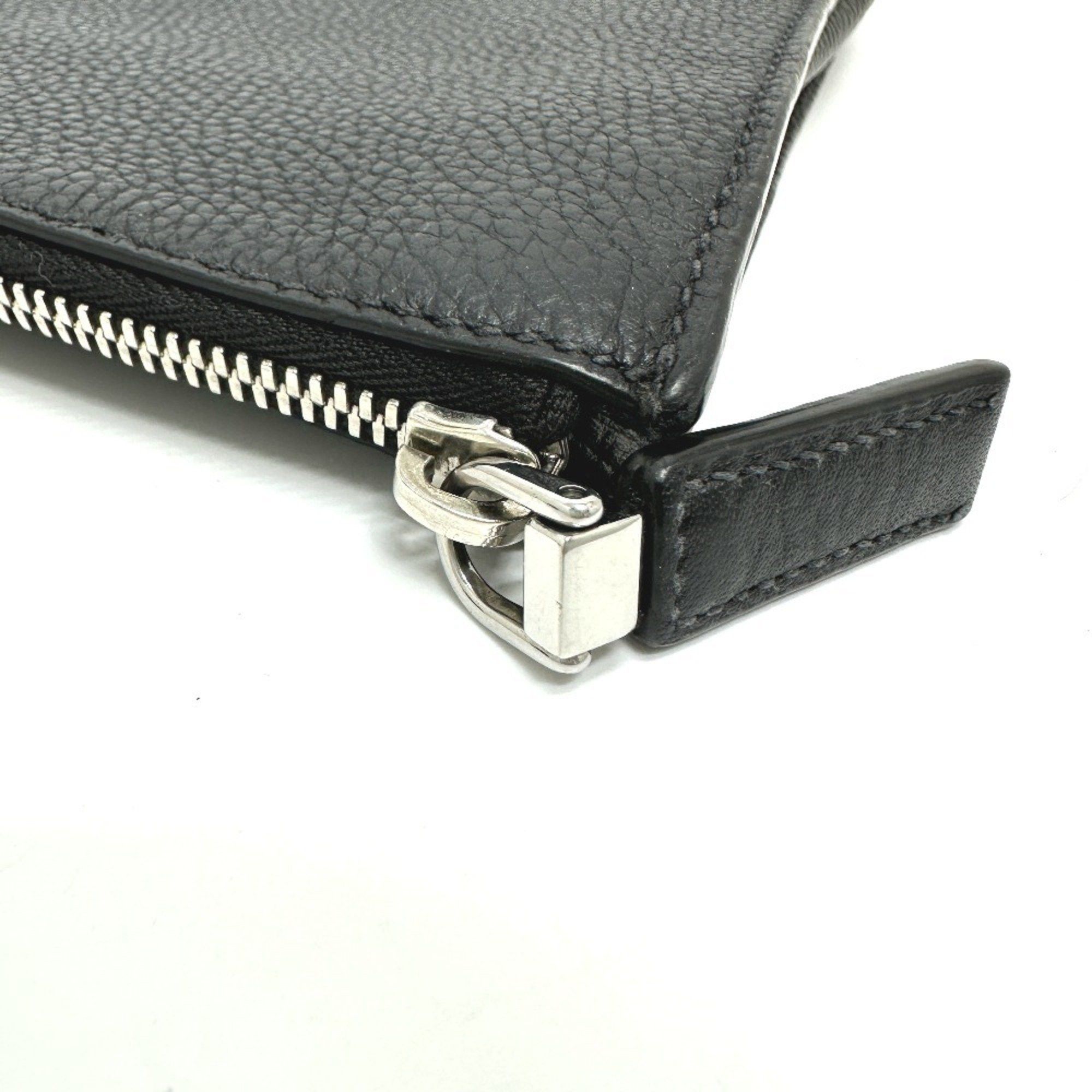 Prada PRADA 2VN014 Triangle Plate Leather Clutch Bag Men's Black Size ONE SIZE - 7 Thumbnail