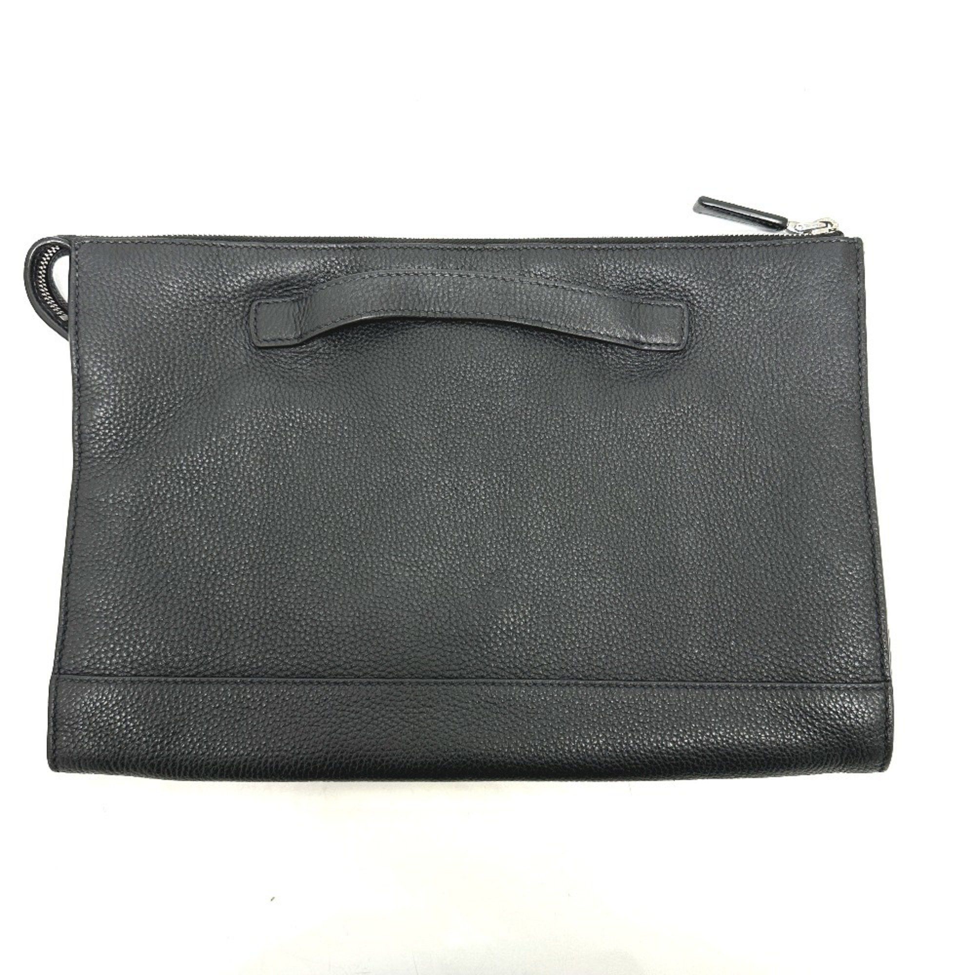 Prada PRADA 2VN014 Triangle Plate Leather Clutch Bag Men's Black Size ONE SIZE - 2 Thumbnail