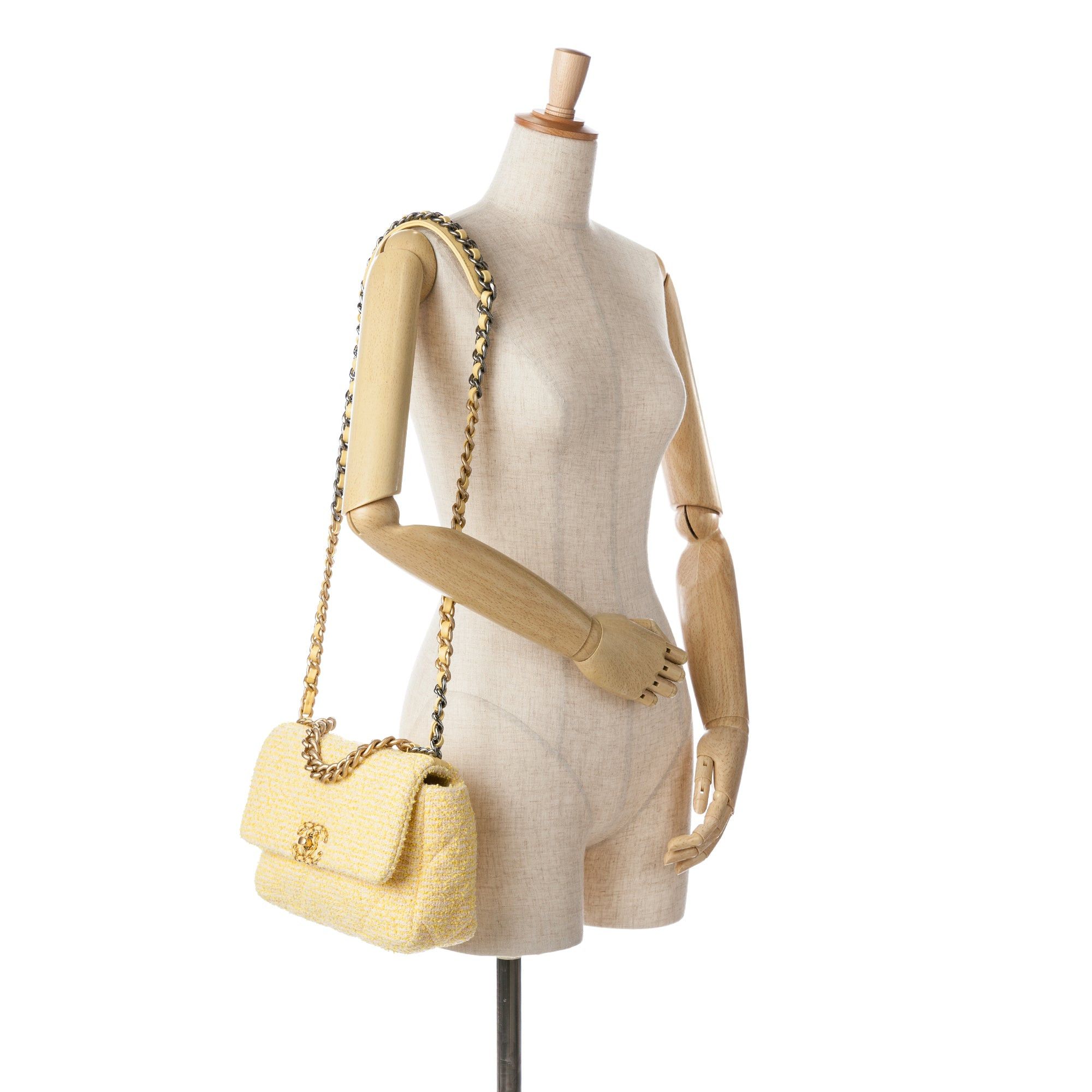 Chanel Chanel Medium Tweed 19 Flap Yellow Size ONE SIZE - 7 Thumbnail