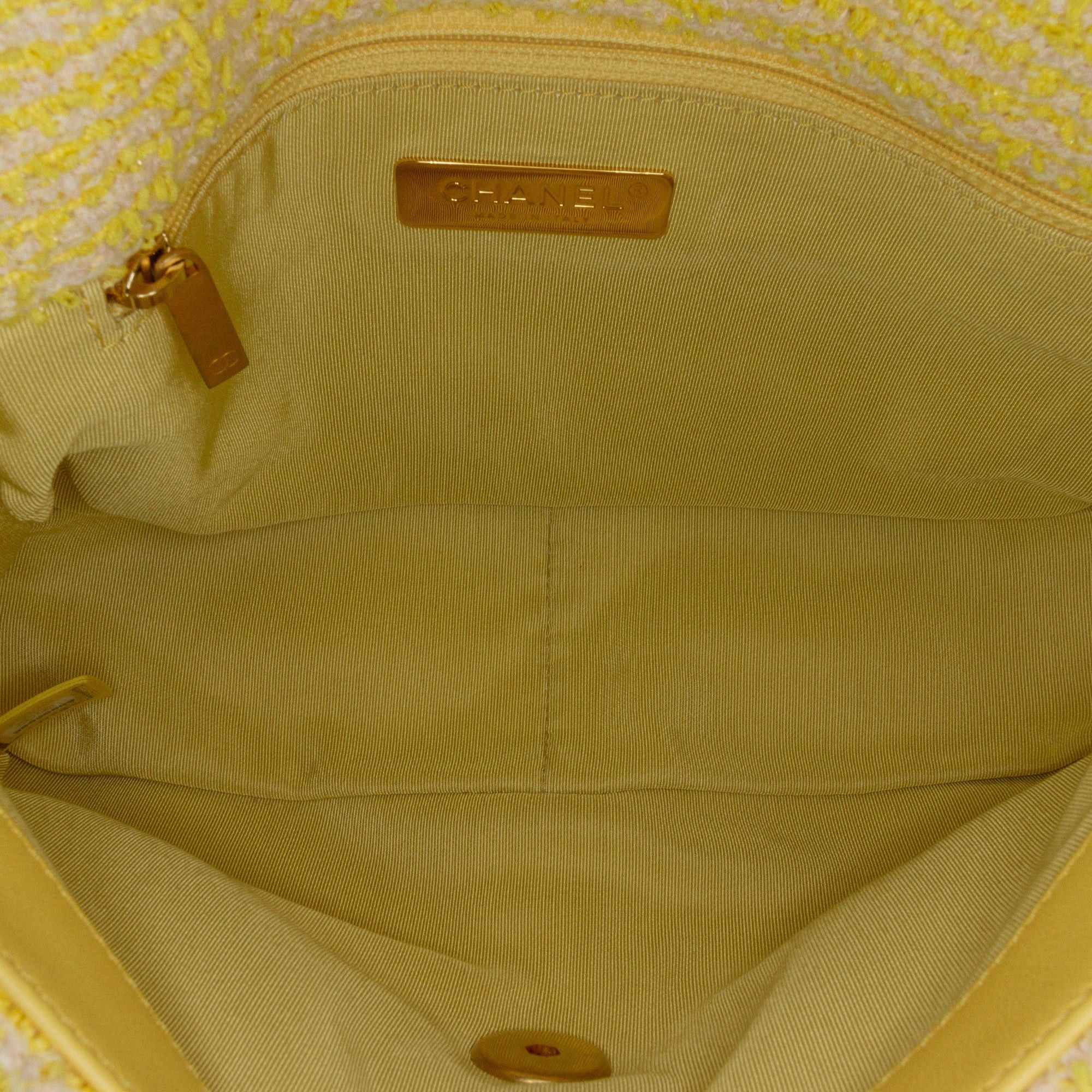 Chanel Chanel Medium Tweed 19 Flap Yellow Size ONE SIZE - 4 Thumbnail