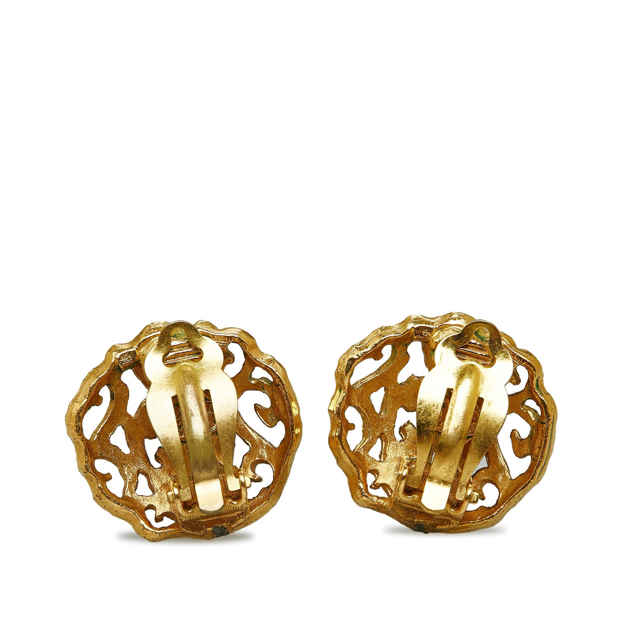 Chanel Chanel CC Clip-on Earrings Gold Size ONE SIZE - 2 Thumbnail