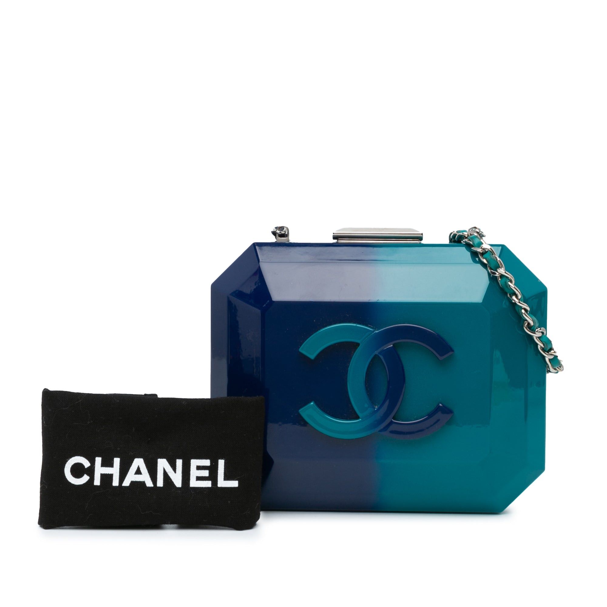 Chanel Chanel CC Ombre Plexiglass Clutch on Chain Blue Size ONE SIZE - 10 Thumbnail