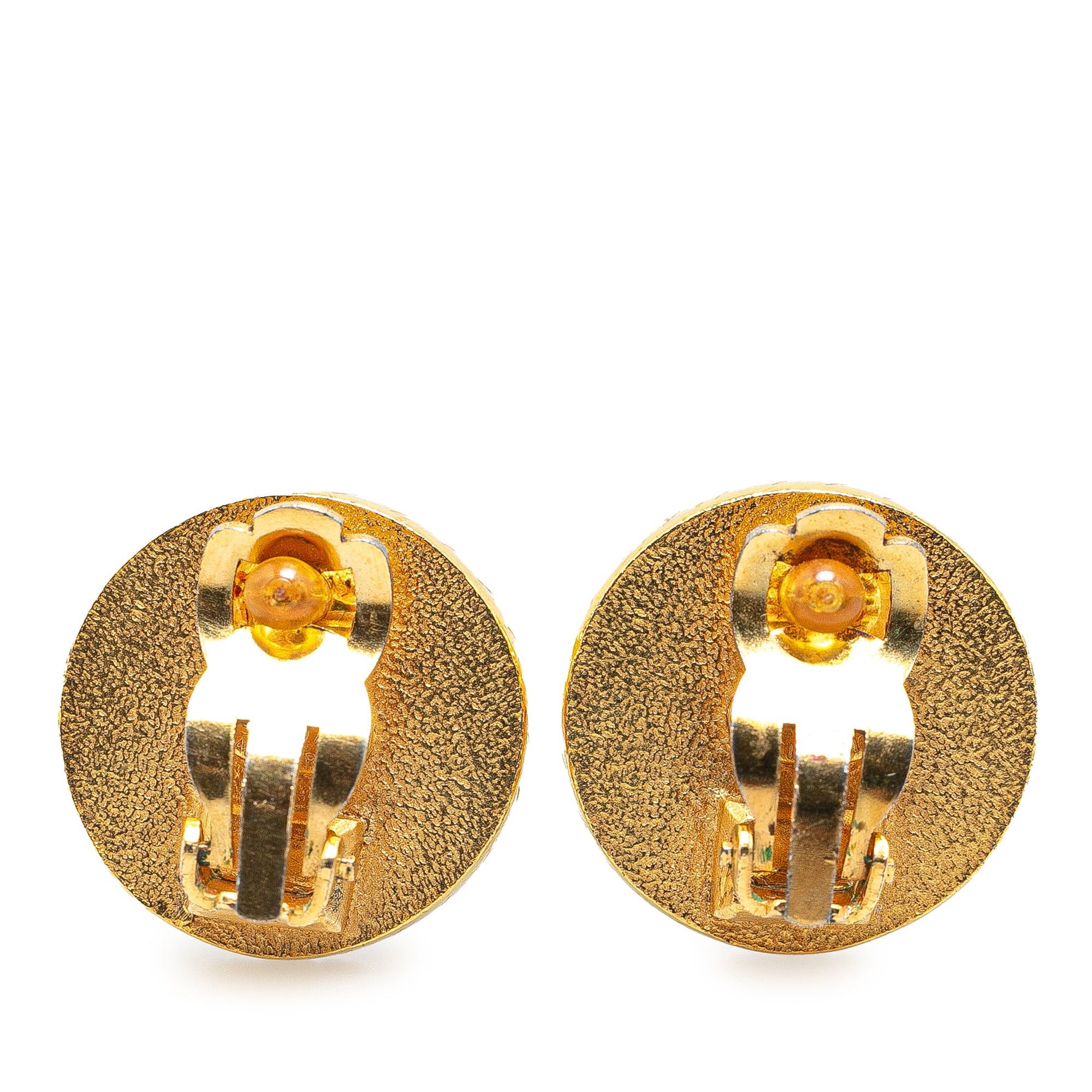 Chanel Chanel Gold Plated CC Clip On Earrings Gold Size ONE SIZE - 2 Thumbnail