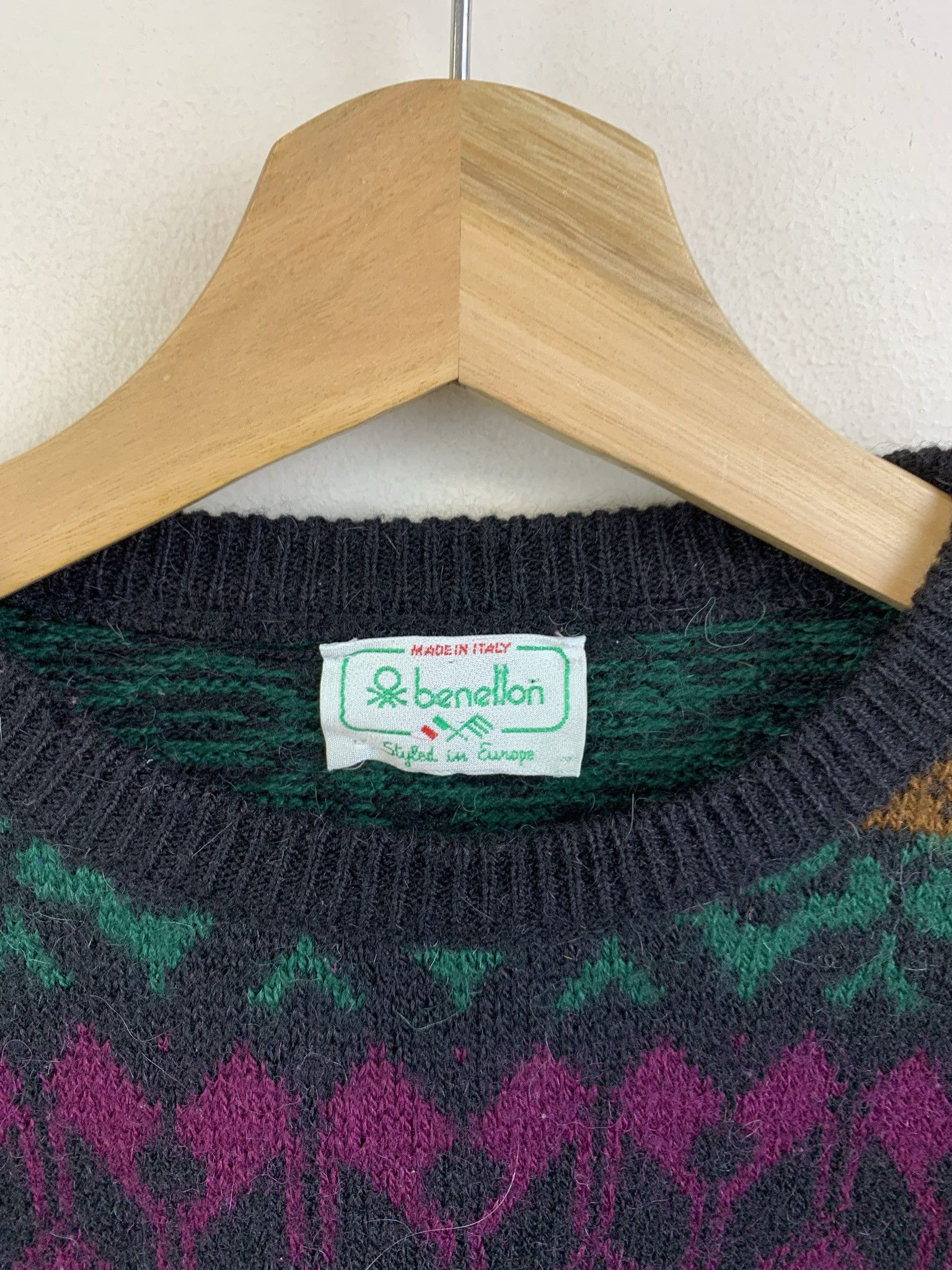 Other Vintage 90s Benetton Pattern Stripe Knti Sweater Size S Size US S / EU 44-46 / 1 - 2 Thumbnail
