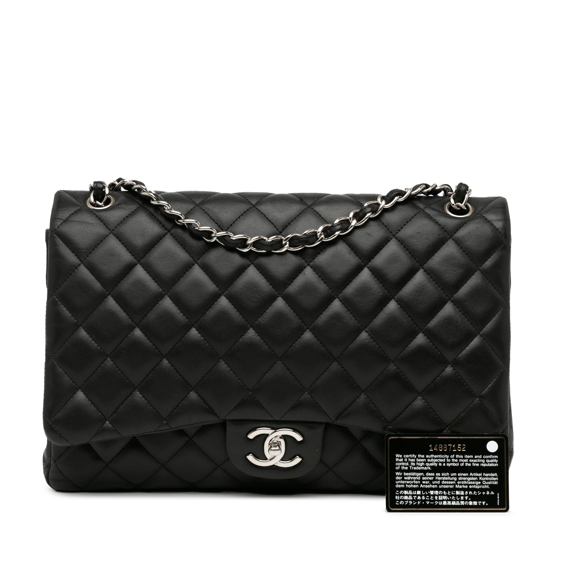 Chanel Chanel Maxi Classic Lambskin Double Flap Black Size ONE SIZE - 11 Thumbnail
