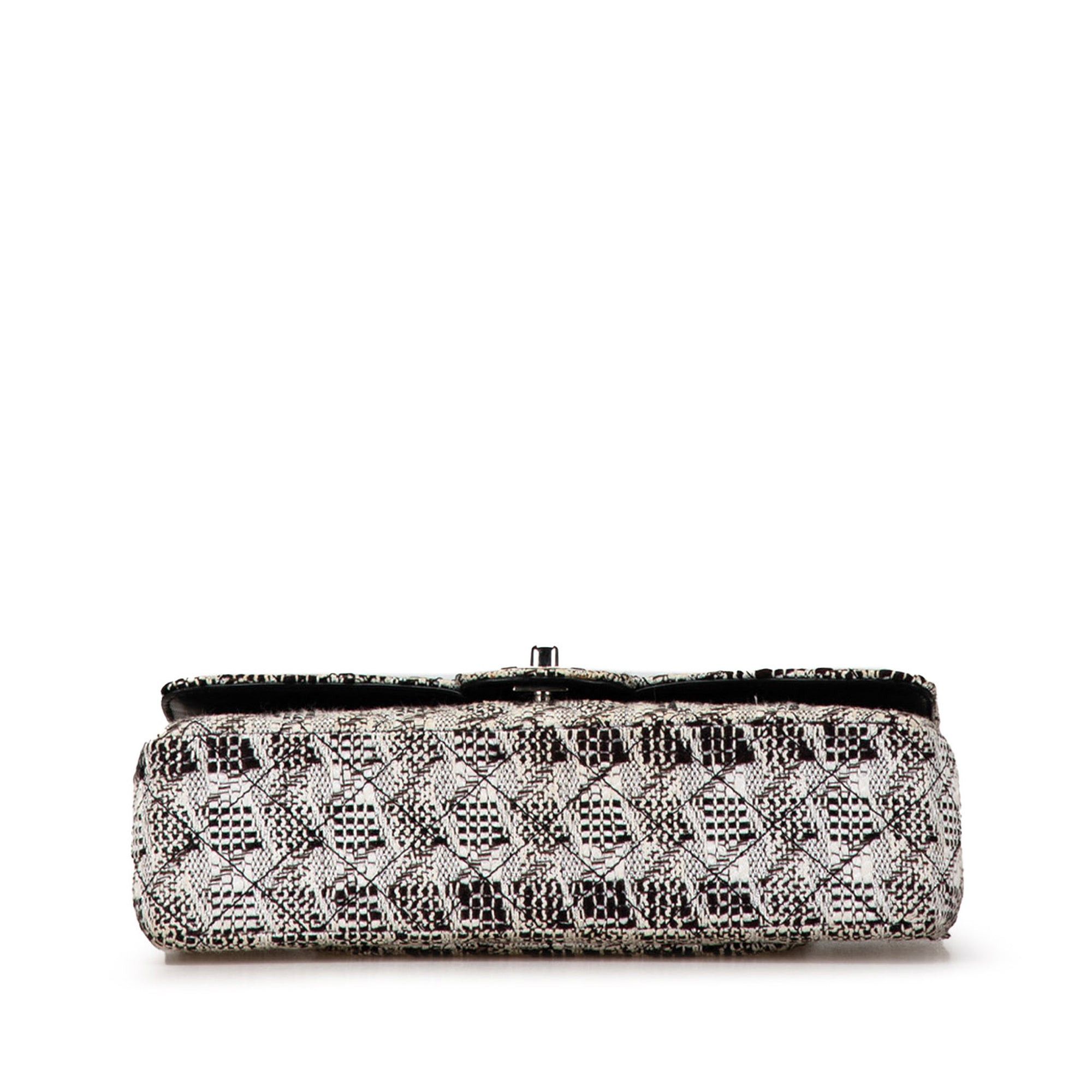 Chanel Chanel Medium Classic Tweed Double Flap White Size ONE SIZE - 4 Thumbnail