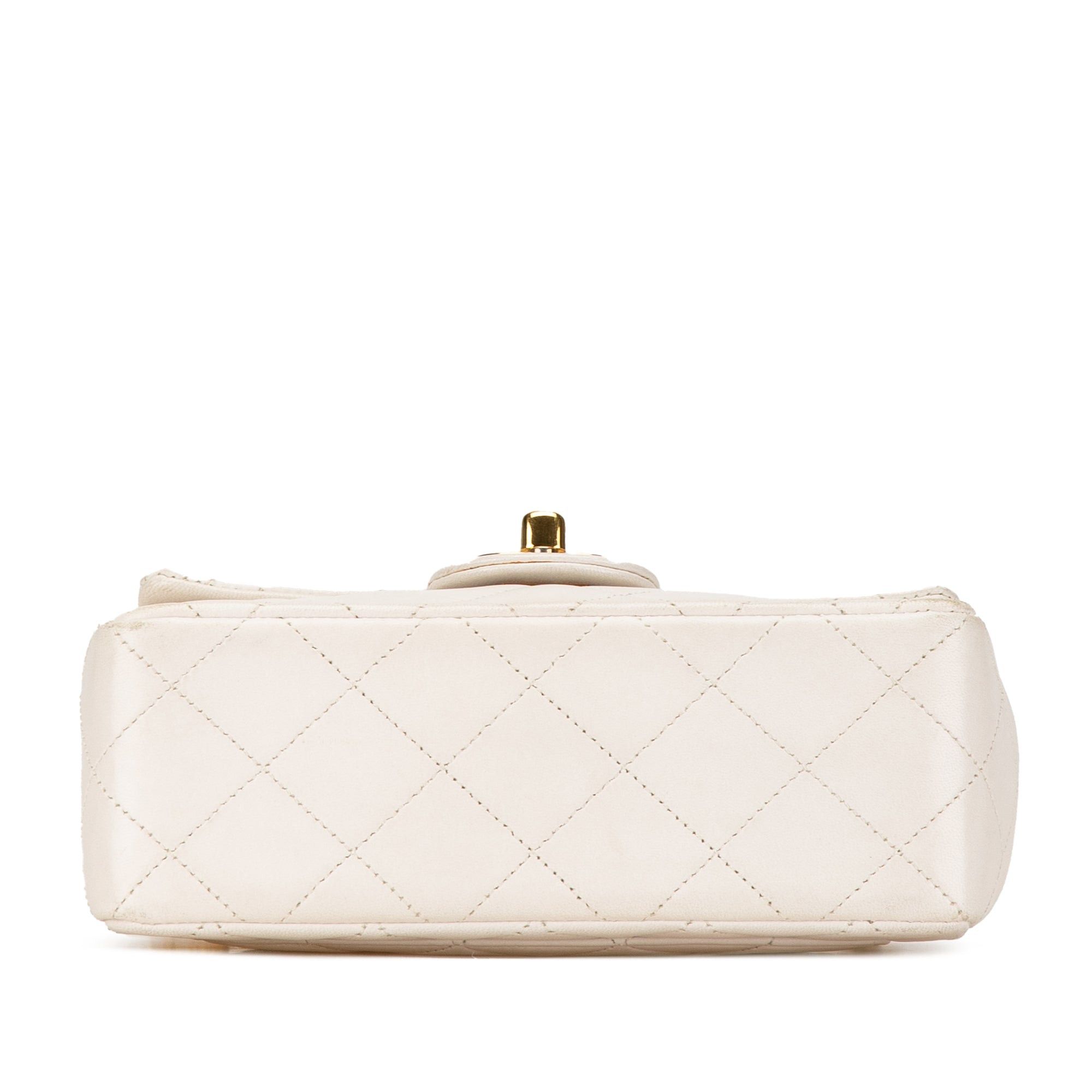 Chanel Chanel Mini Square Classic Lambskin Single Flap White Size ONE SIZE - 3 Thumbnail