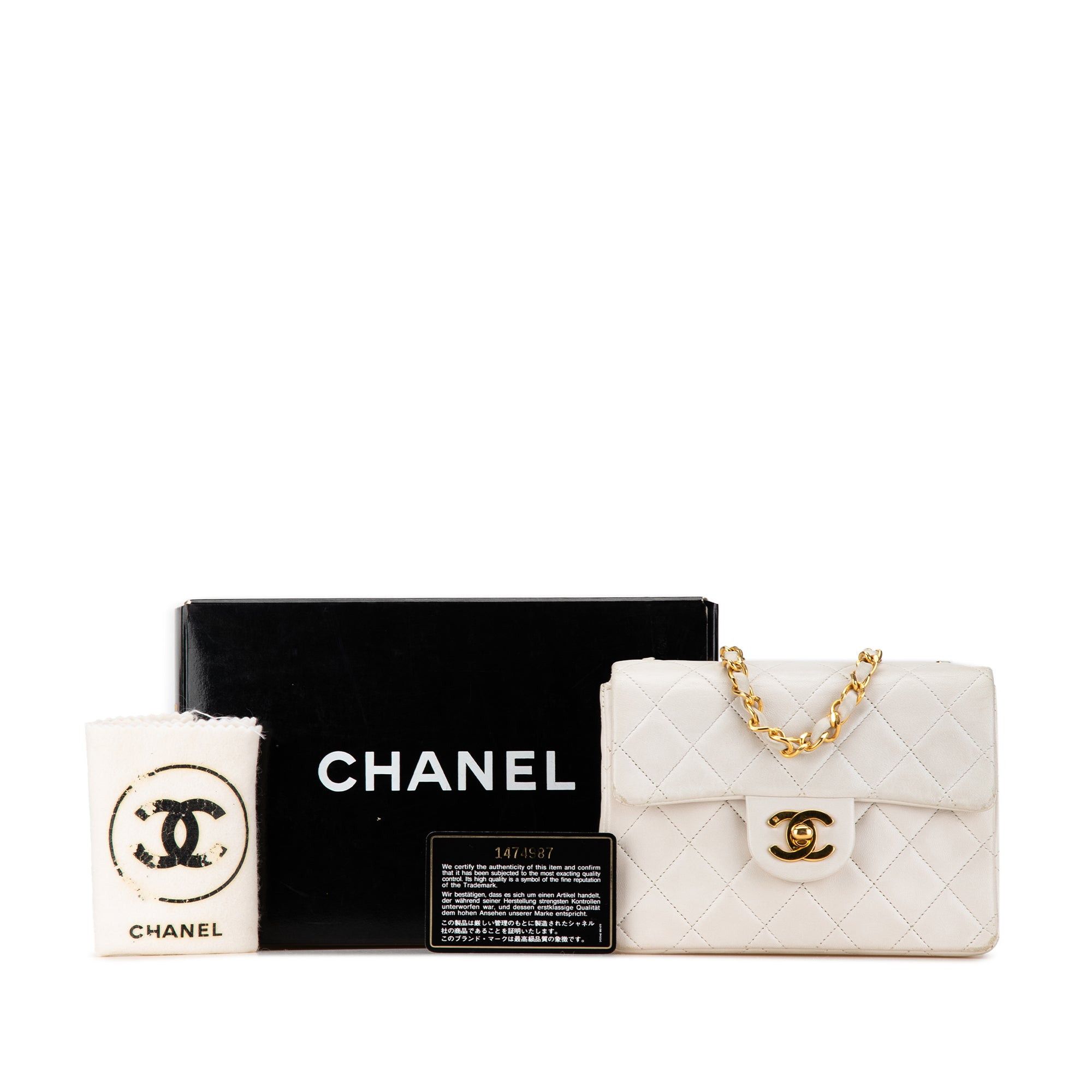 Chanel Chanel Mini Square Classic Lambskin Single Flap White Size ONE SIZE - 10 Thumbnail