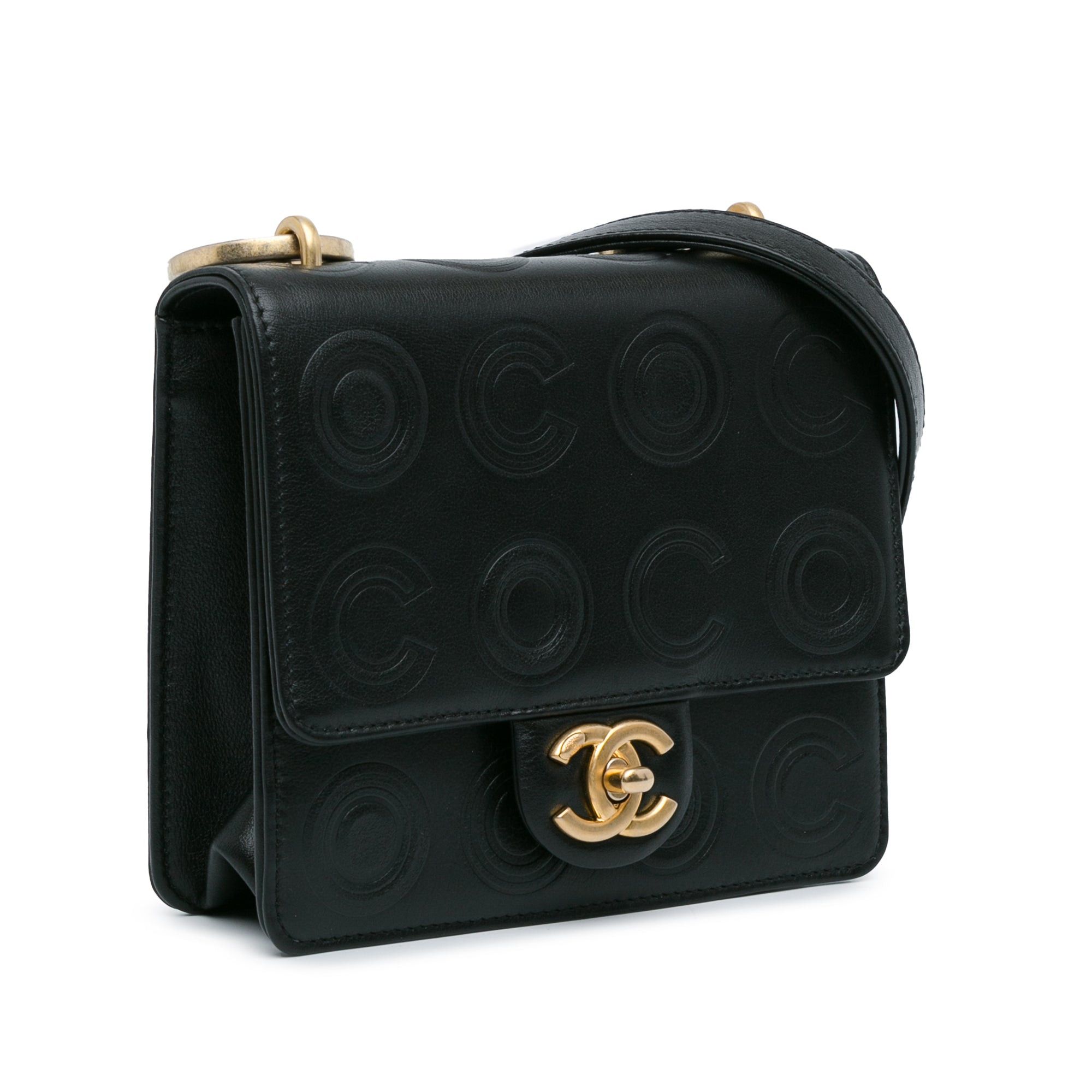 Chanel Chanel Mini Square Coco Embossed Calfskin Flap Black Size ONE SIZE - 2 Thumbnail