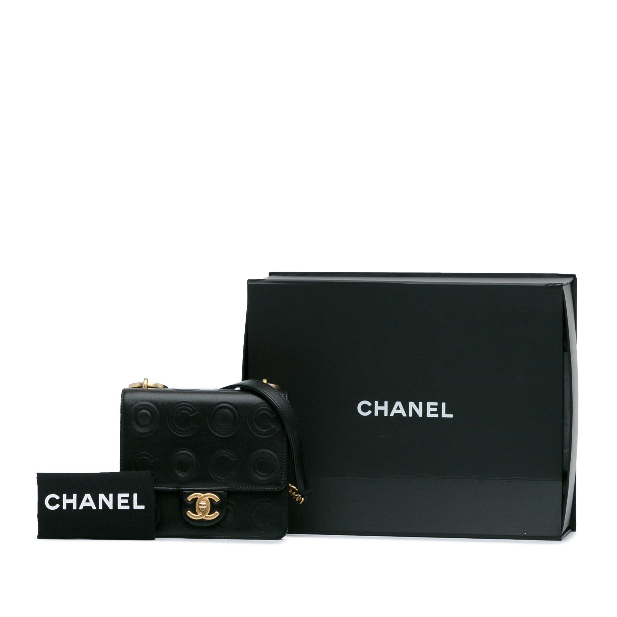 Chanel Chanel Mini Square Coco Embossed Calfskin Flap Black Size ONE SIZE - 11 Thumbnail