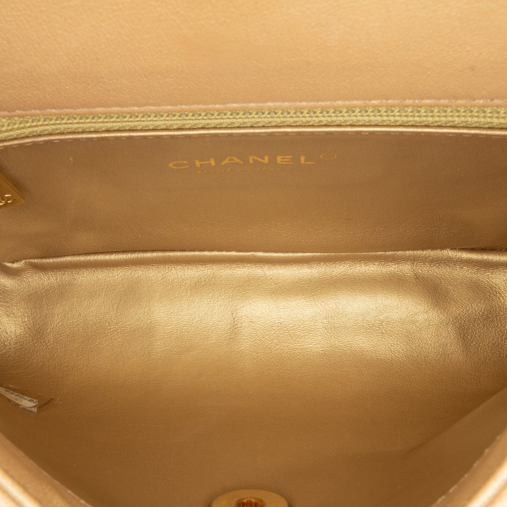 Chanel Chanel Quilted Lambskin CC Logo Bar Shoulder Bag Brown Size ONE SIZE - 4 Thumbnail