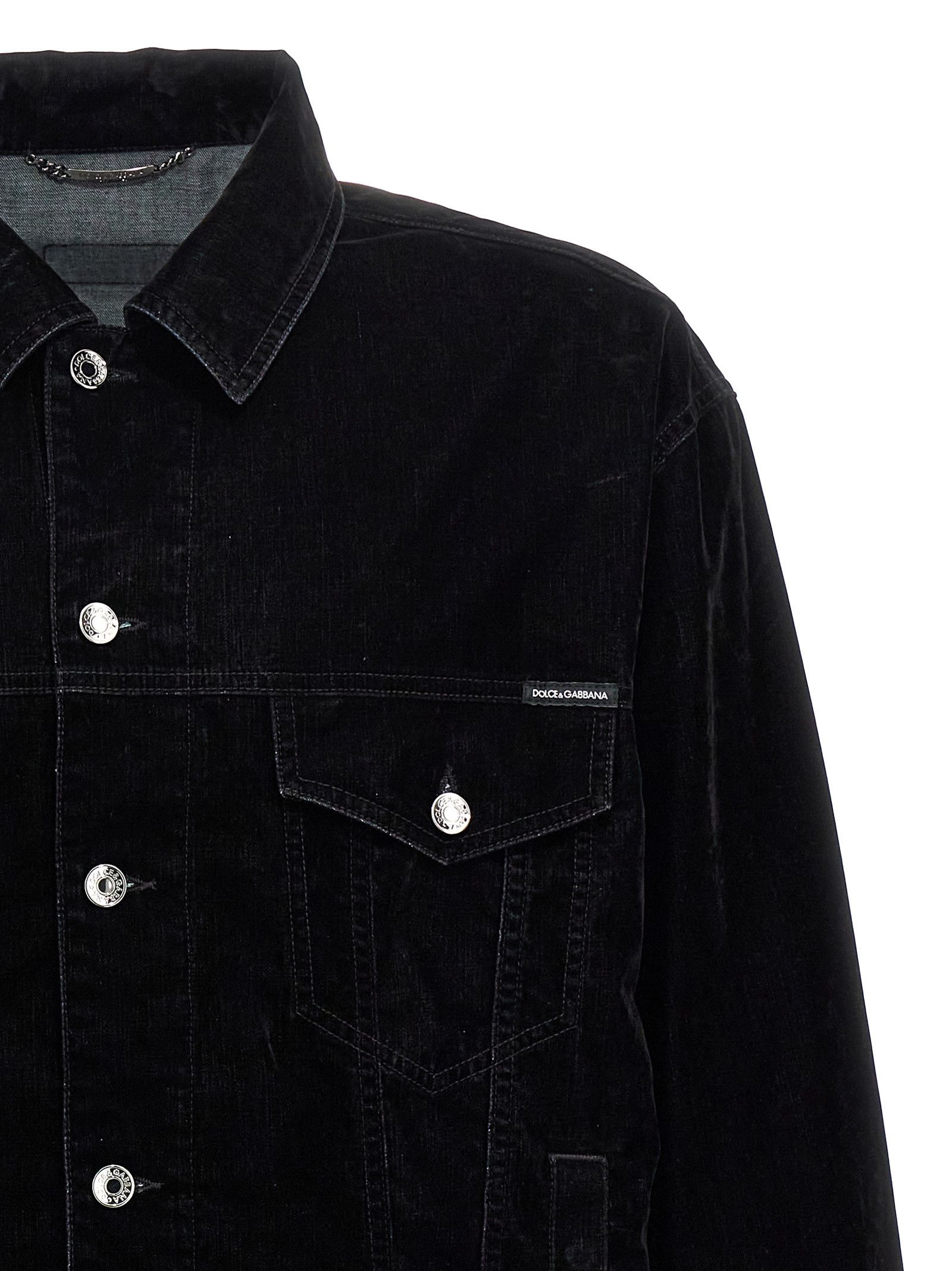 Dolce & Gabbana Velvet Shirt Jacket Size US L / EU 52-54 / 3 - 3 Thumbnail