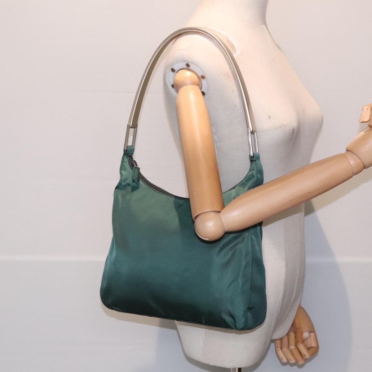 Prada Tessuto Green Synthetic Shoulder Bag (Pre-Owned) Size ONE SIZE - 10 Thumbnail