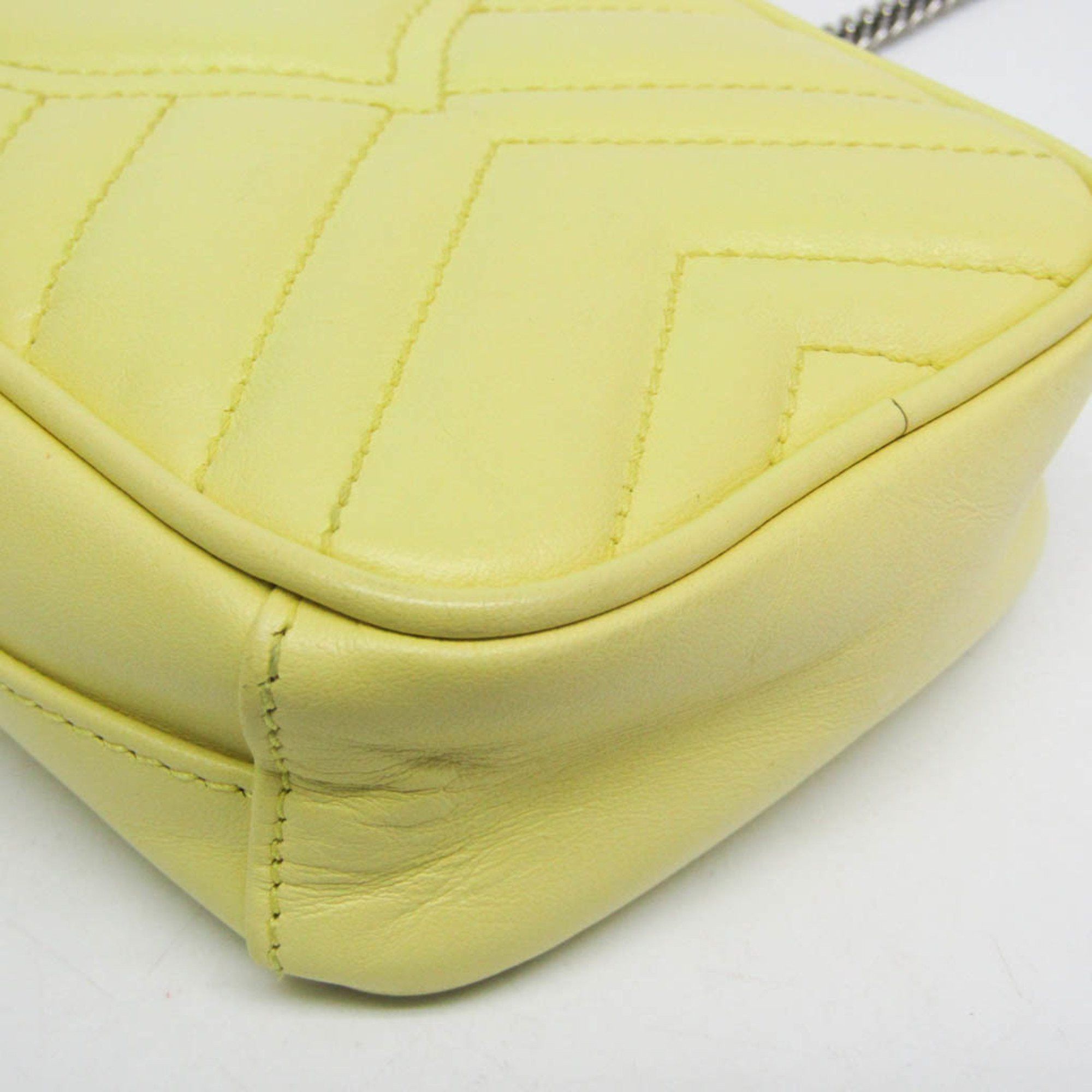 Gucci Marmont Yellow Leather Shoulder Bag (Pre-Owned) Size ONE SIZE - 4 Thumbnail