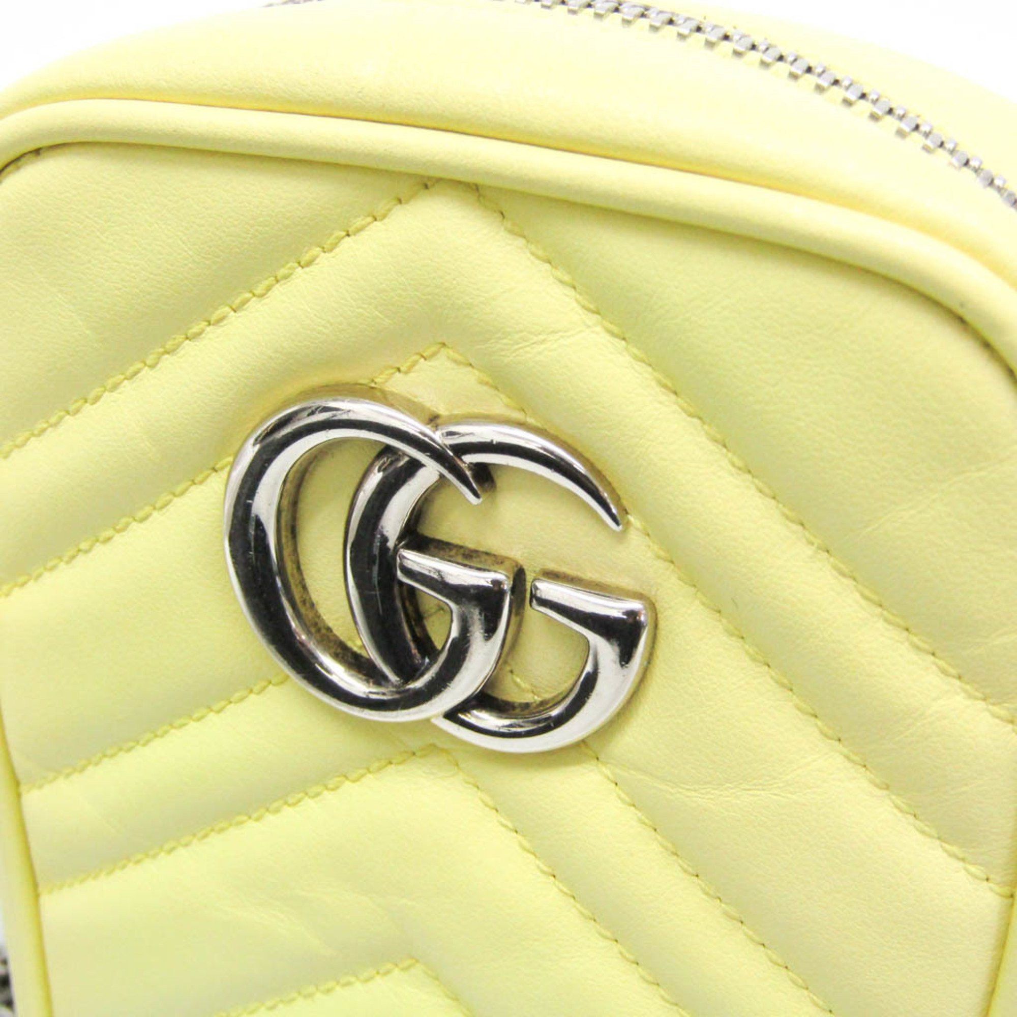 Gucci Marmont Yellow Leather Shoulder Bag (Pre-Owned) Size ONE SIZE - 7 Thumbnail