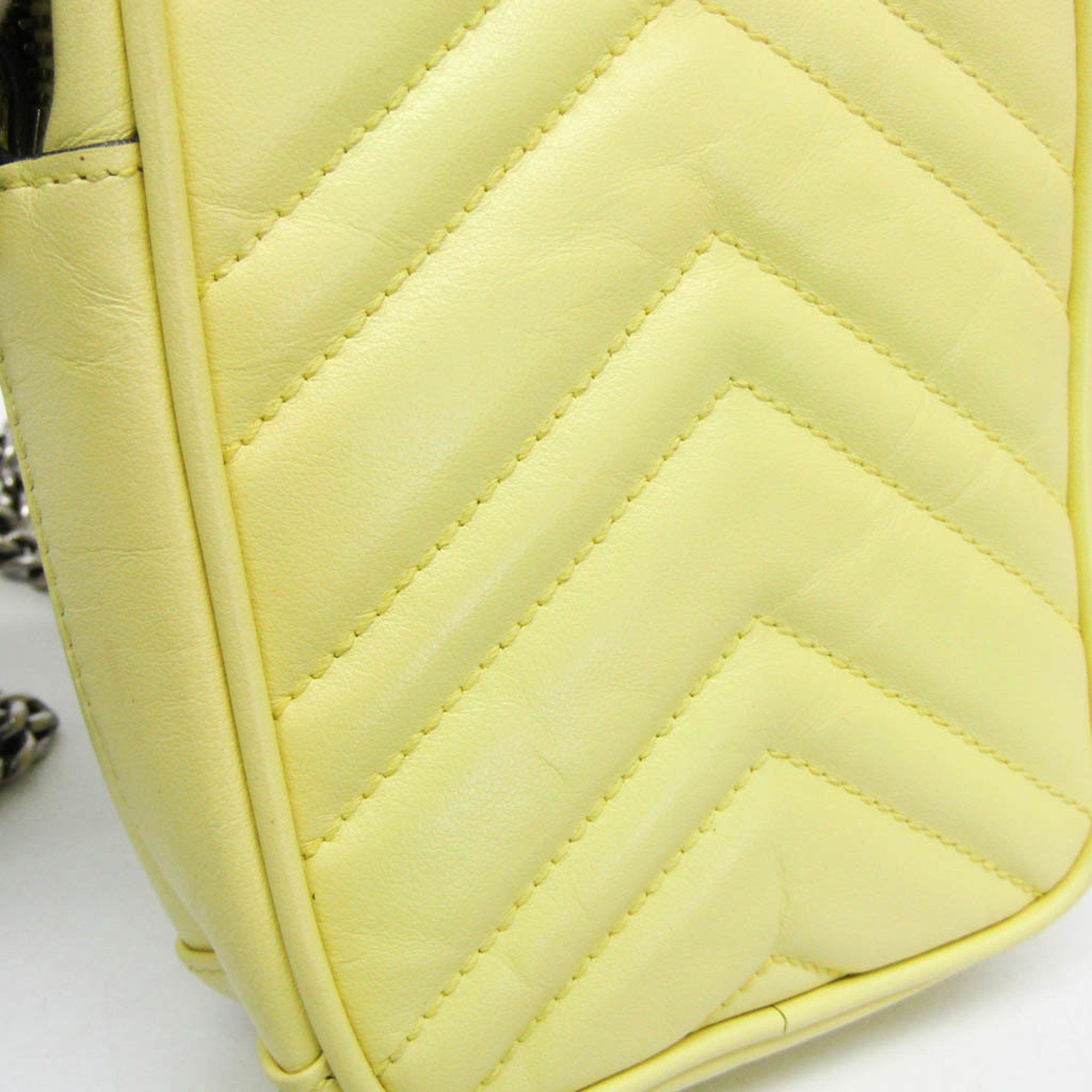 Gucci Marmont Yellow Leather Shoulder Bag (Pre-Owned) Size ONE SIZE - 11 Thumbnail