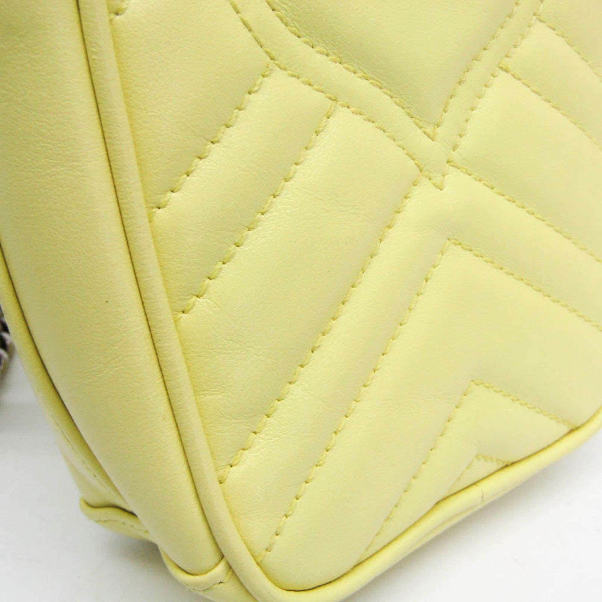 Gucci Marmont Yellow Leather Shoulder Bag (Pre-Owned) Size ONE SIZE - 12 Thumbnail