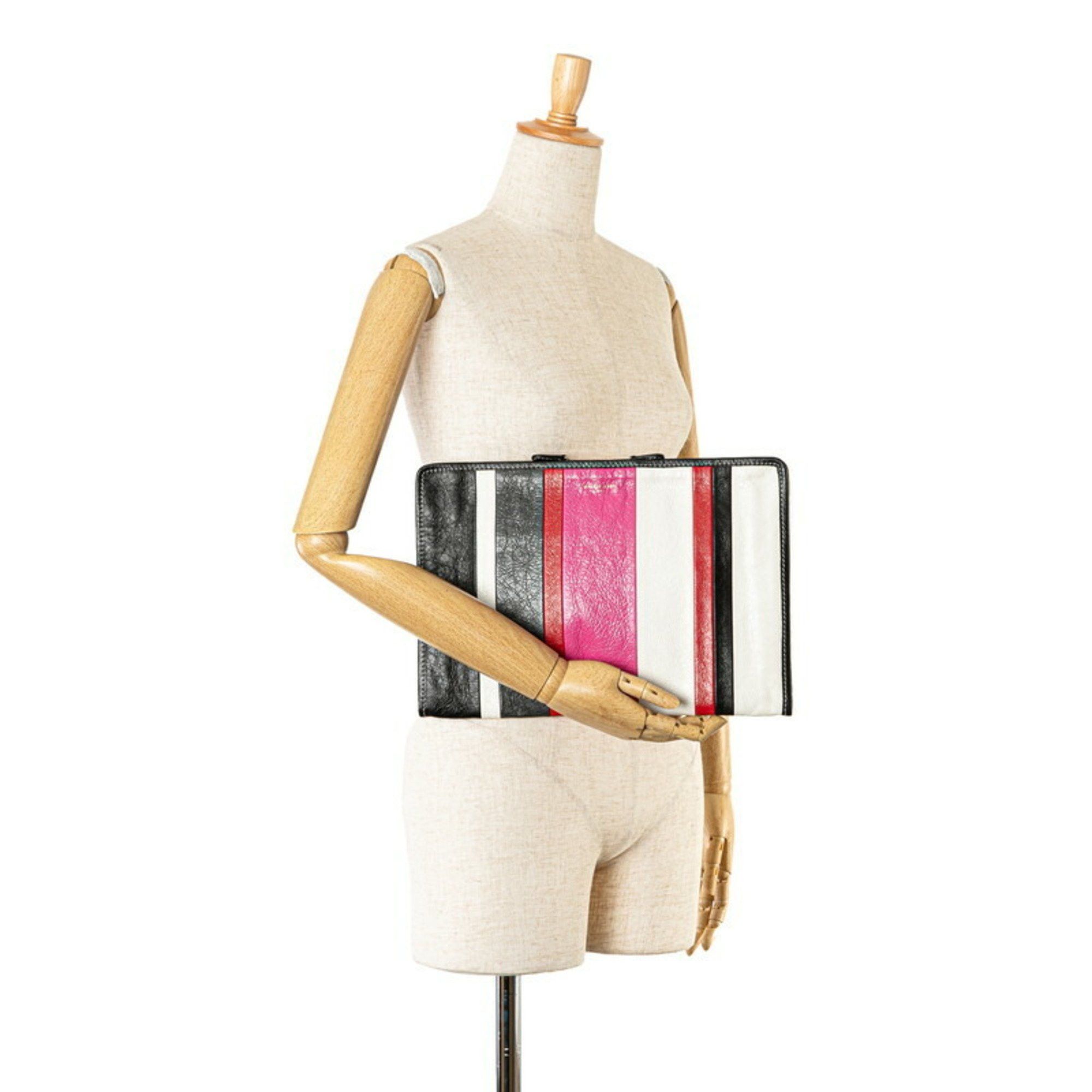 Balenciaga Balenciaga Bazar Clutch Bag Second 443658 Black Pink Multicolor Leather Women s BALENCIAGA Grailed