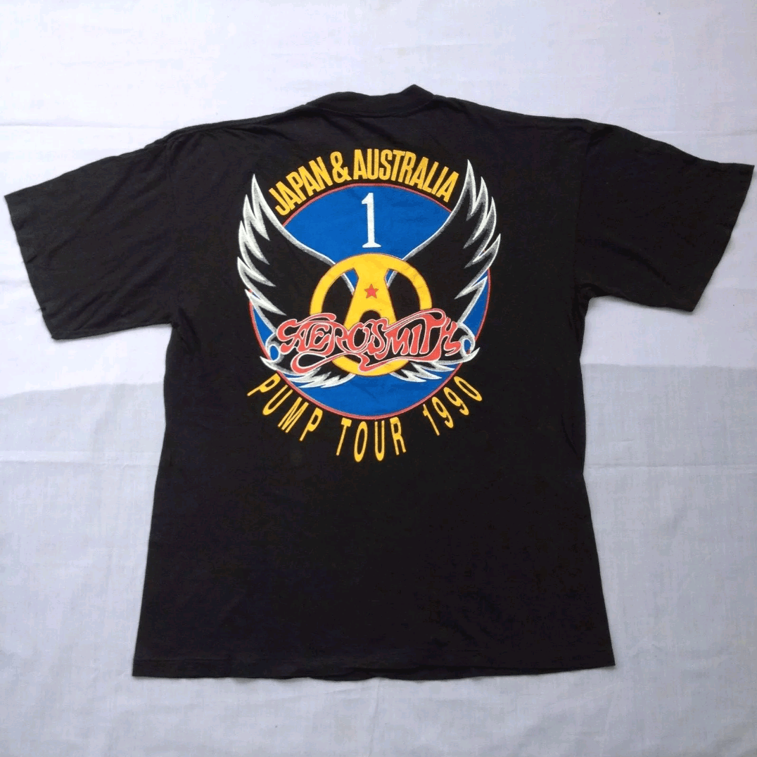Aerosmith × Brockum × Vintage Vtg Aerosmith Pushead Pump Tour 1990 Boston Japan Australia Size US L / EU 52-54 / 3 - 2 Thumbnail