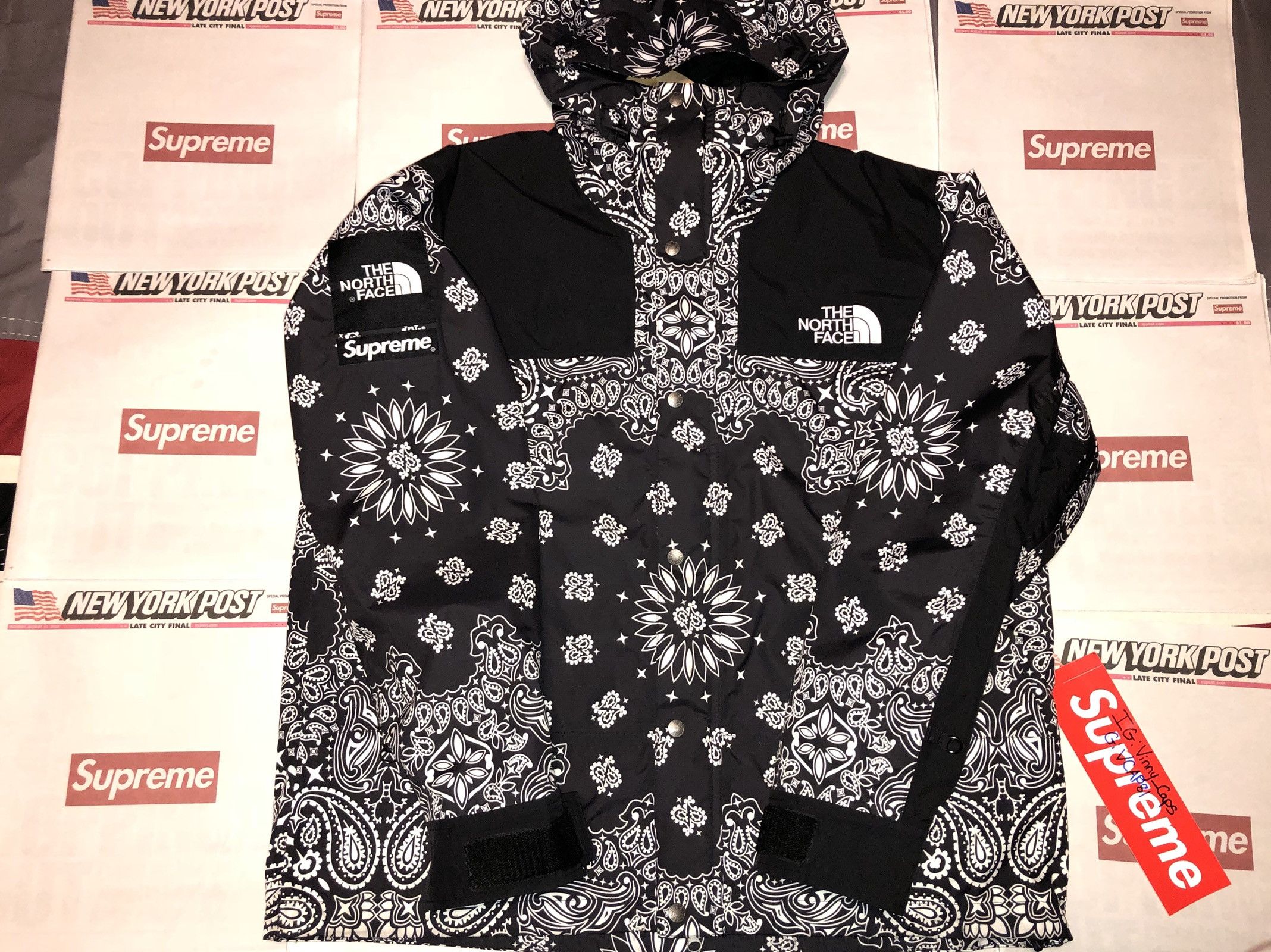 Supreme × The North Face Black Supreme Paisley TNF *Rare Size XL* | Grailed