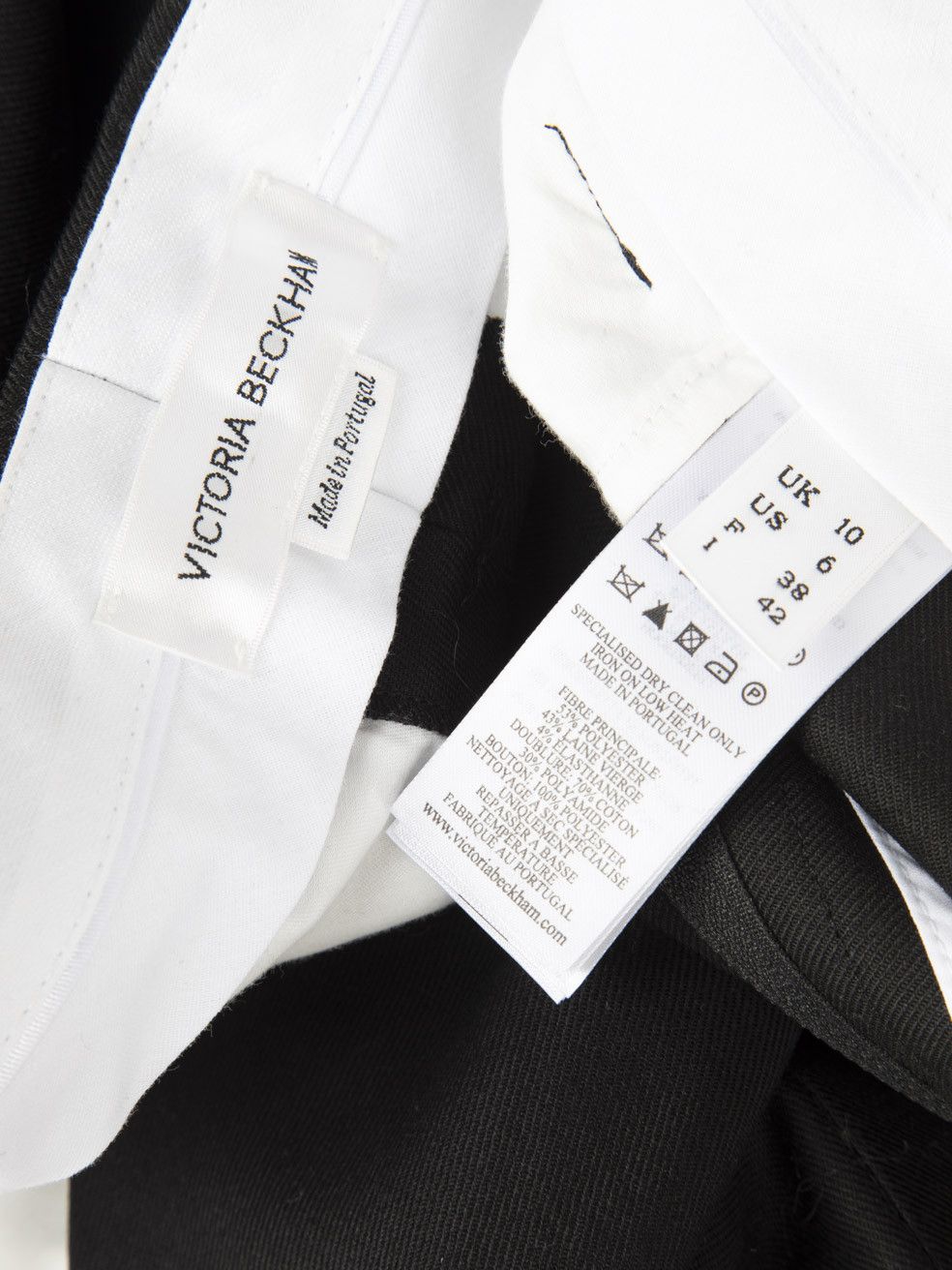 Victoria Beckham Black Straight Legged Trousers Size 28" / US 6 / IT 42 - 5 Thumbnail
