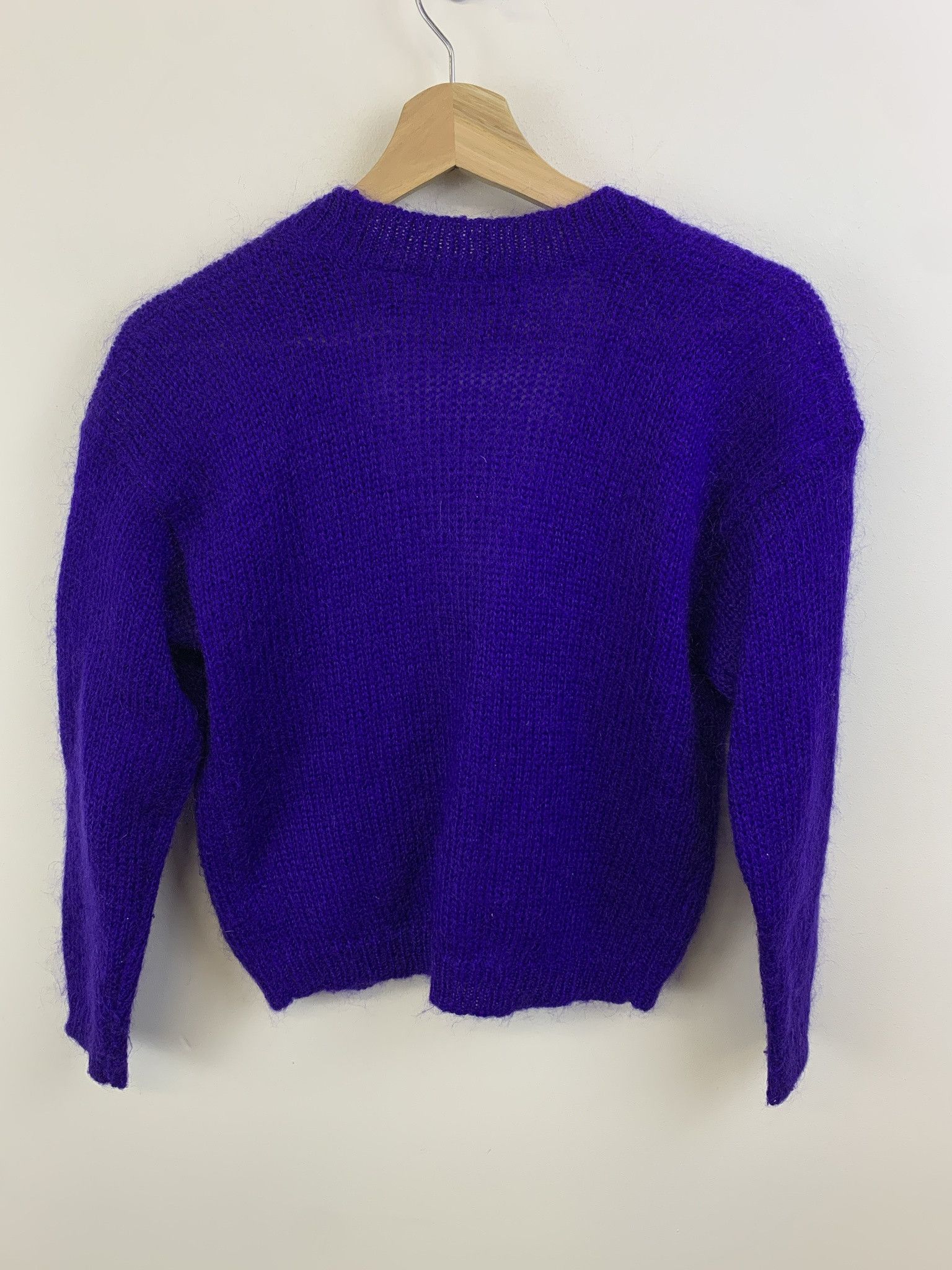 Other Vintage 1980s Shaggy Mohair Knit Cardigan Size XS Size US XS / EU 42 / 0 - 3 Thumbnail