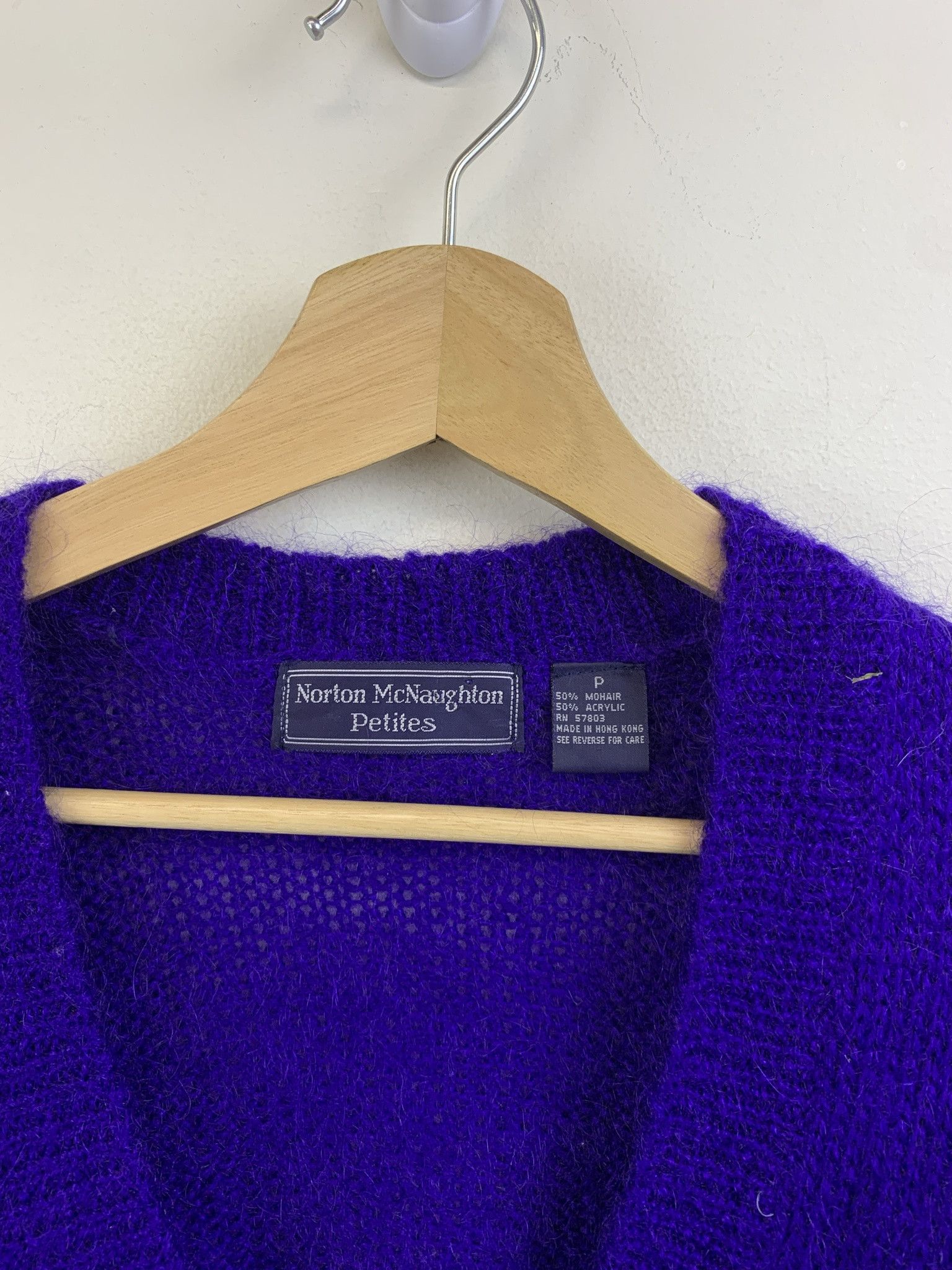Other Vintage 1980s Shaggy Mohair Knit Cardigan Size XS Size US XS / EU 42 / 0 - 2 Thumbnail