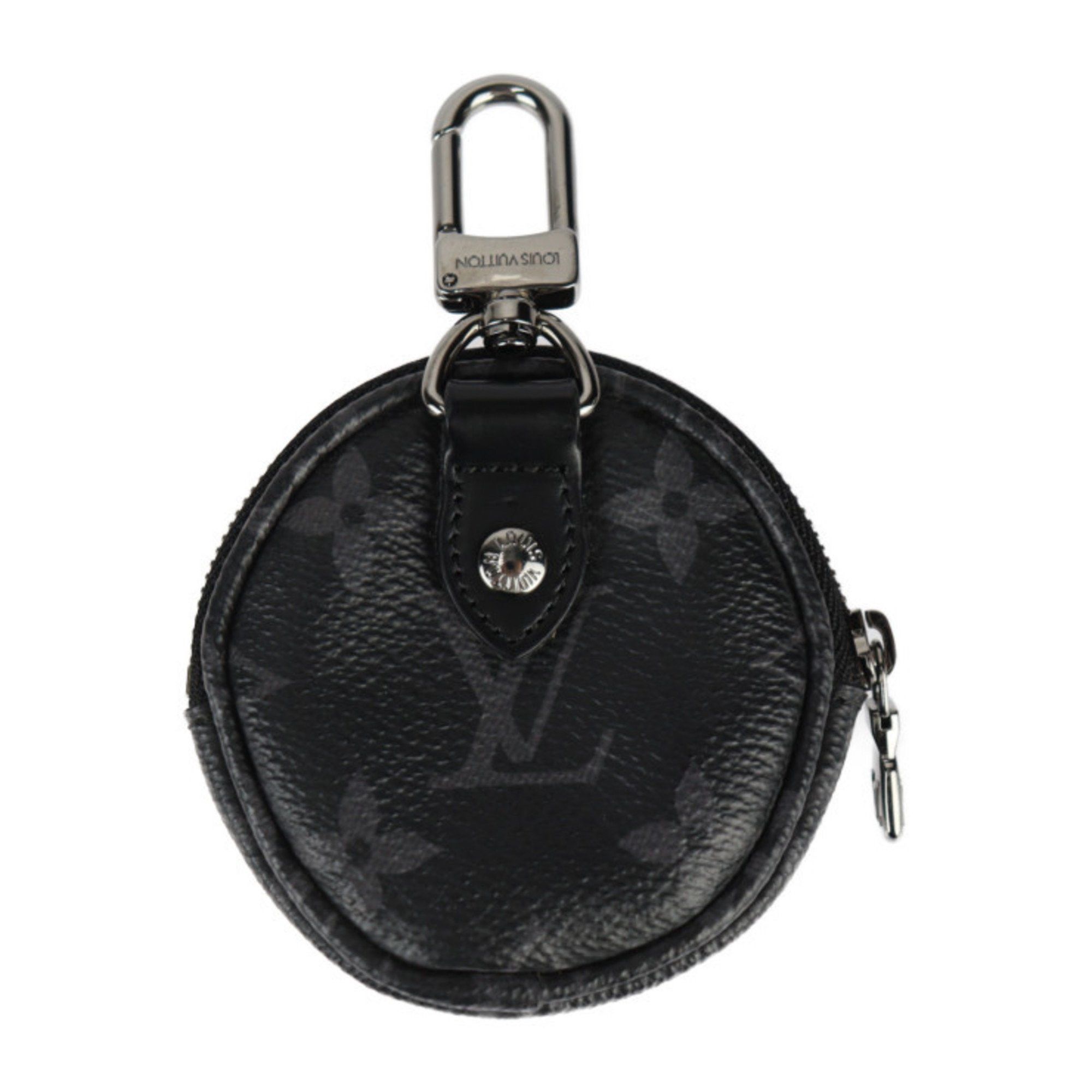 Louis Vuitton Louis Vuitton Porte Cle Round Monogram Eclipse Wallet/Coin Case M62796 Leather Black Grey Coin Purse Key Bag Charm Size ONE SIZE - 3 Thumbnail
