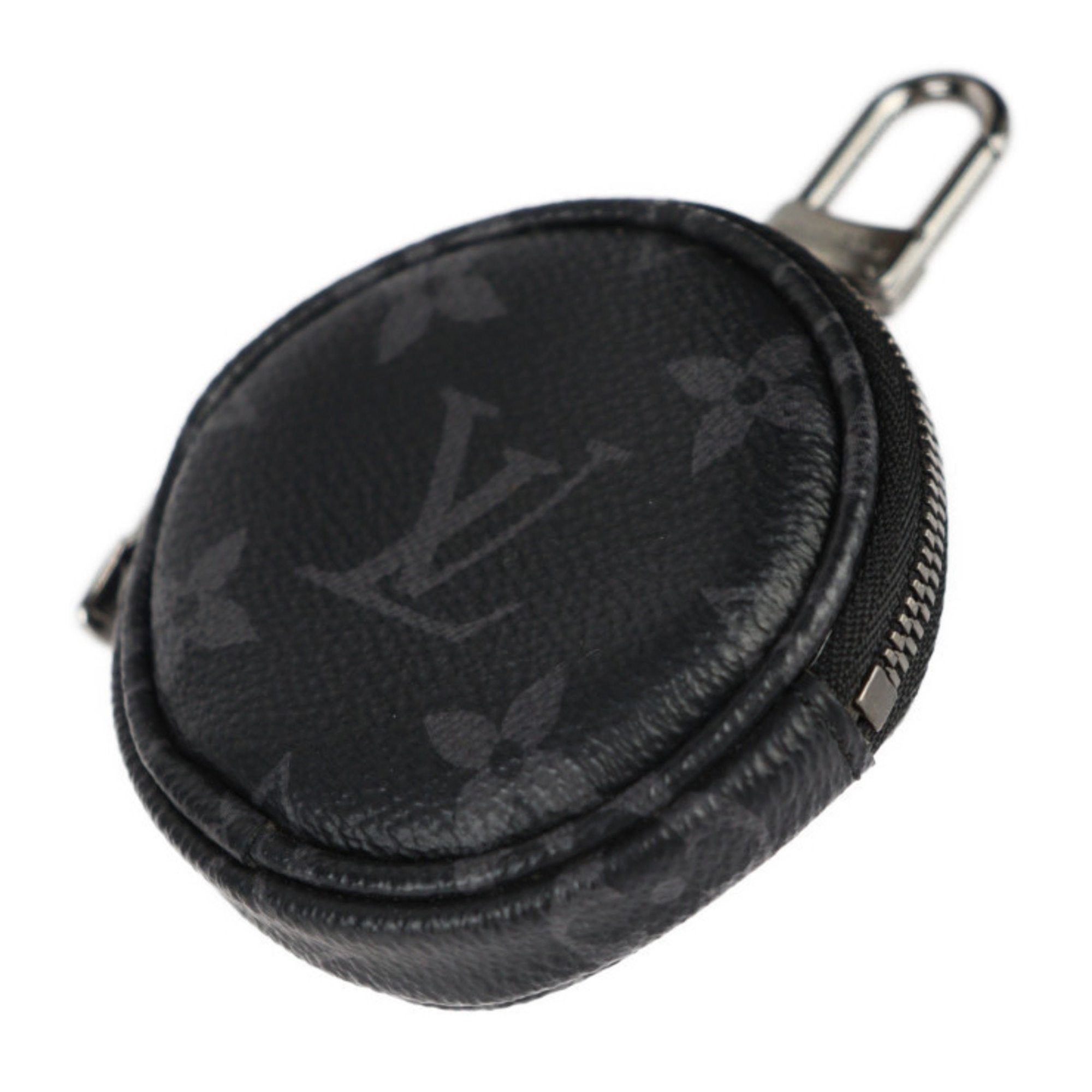 Louis Vuitton Louis Vuitton Porte Cle Round Monogram Eclipse Wallet/Coin Case M62796 Leather Black Grey Coin Purse Key Bag Charm Size ONE SIZE - 2 Thumbnail
