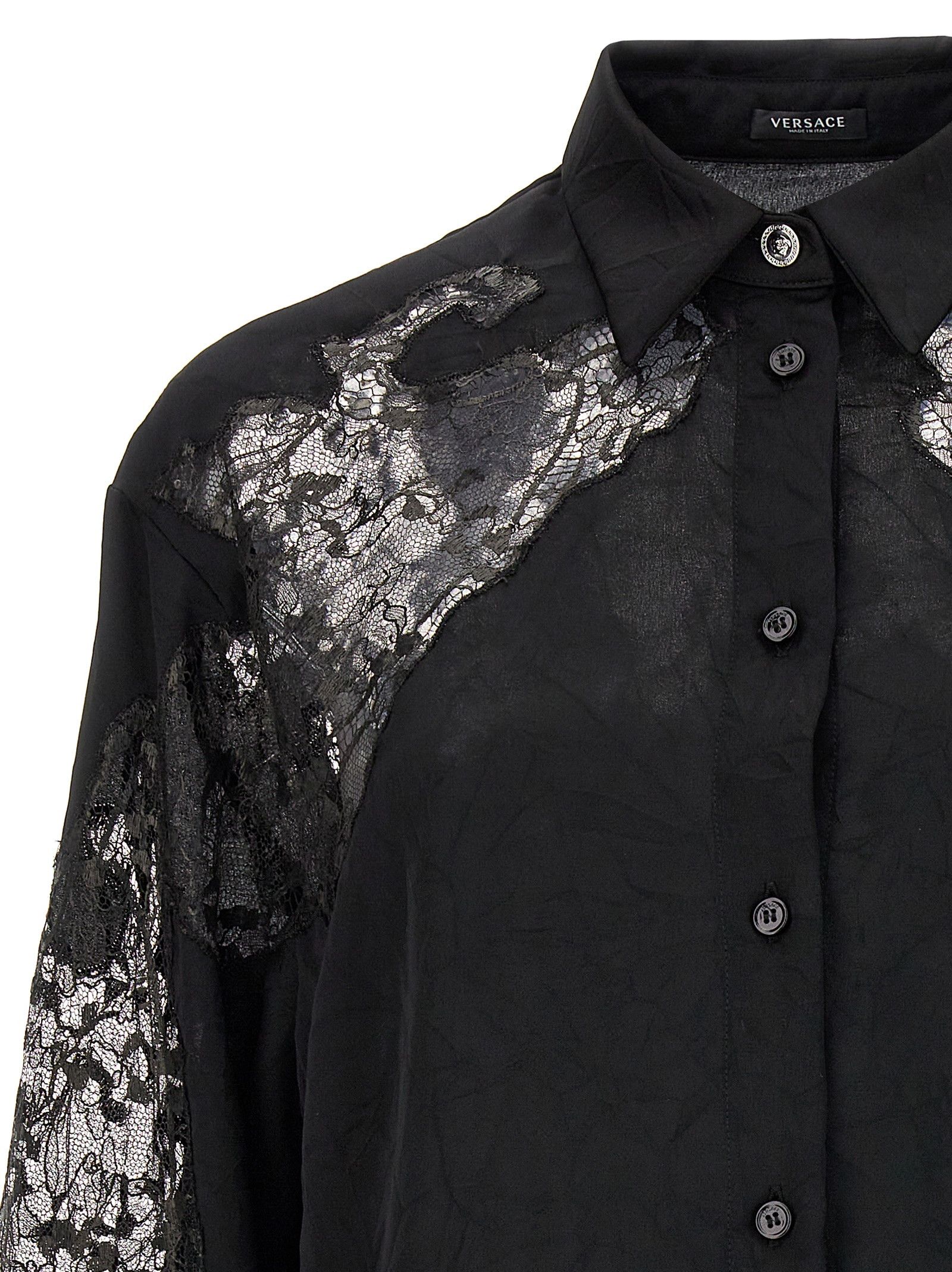 Versace Satin Lace Shirt Size S / US 4 / IT 40 - 3 Thumbnail