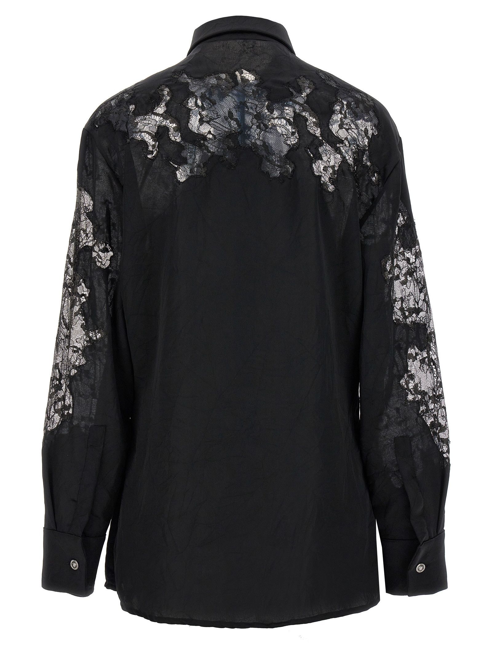 Versace Satin Lace Shirt Size S / US 4 / IT 40 - 2 Thumbnail