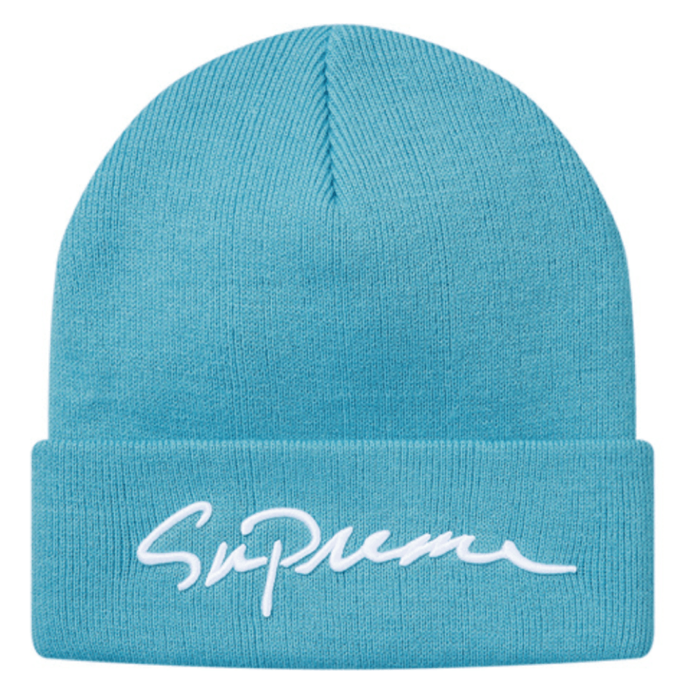 Supreme Supreme Classic Script Beanie Light Blue Size ONE SIZE - 1 Thumbnail