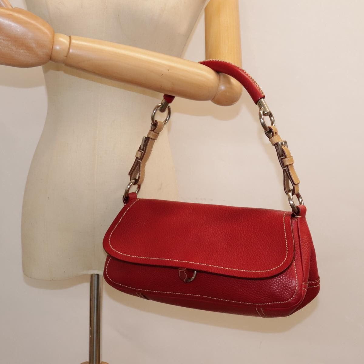 Prada Red Leather Shoulder Bag (Pre-Owned) Size ONE SIZE - 20 Thumbnail