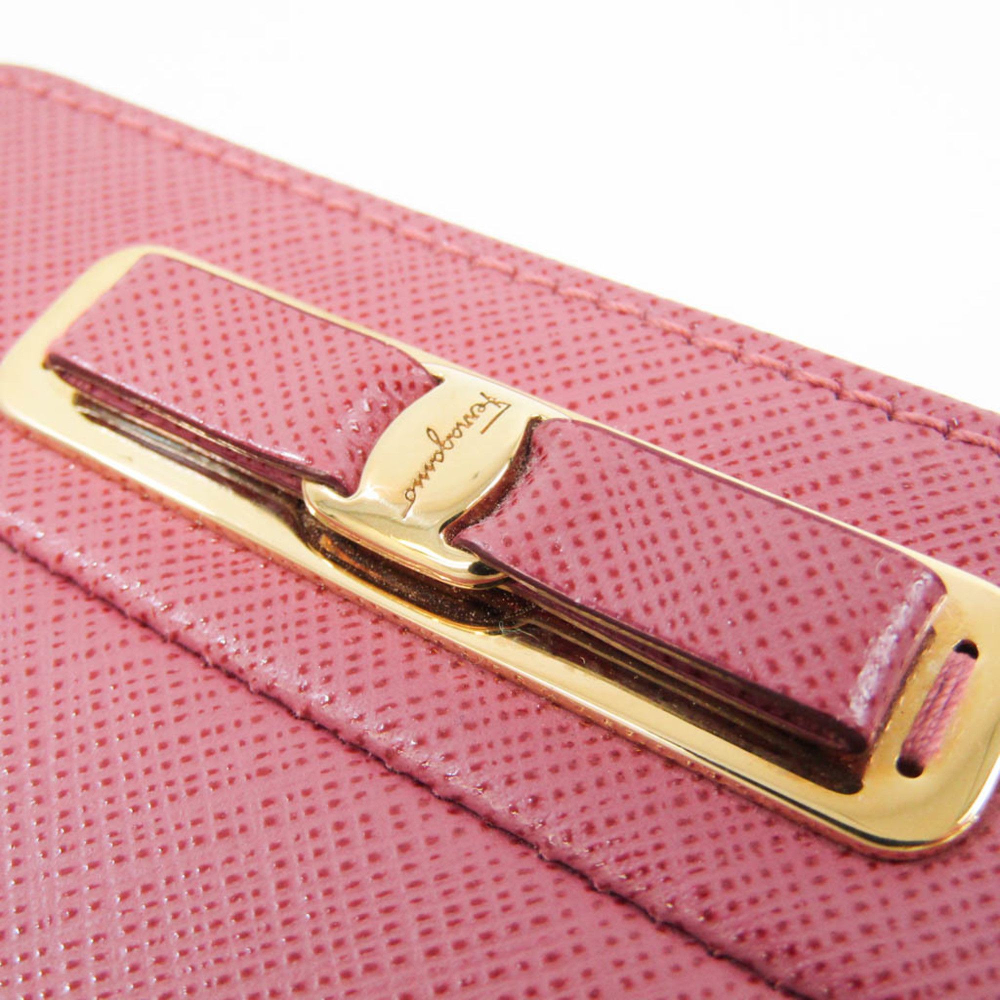 Salvatore Ferragamo Vara Pink Leather Wallet (Pre-Owned) Size ONE SIZE - 7 Thumbnail