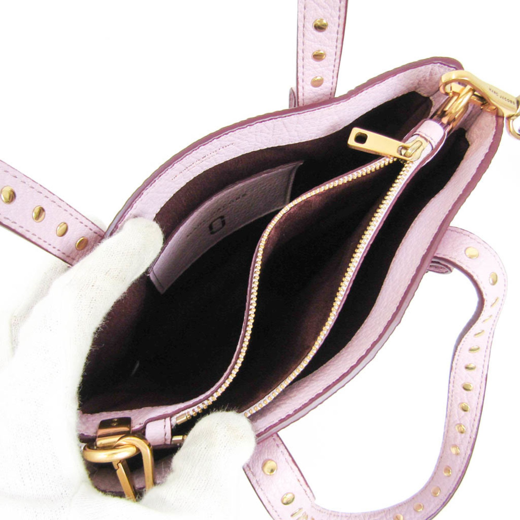 Marc Jacobs Mini T Purple Leather Shoulder Bag (Pre-Owned) Size ONE SIZE - 4 Thumbnail