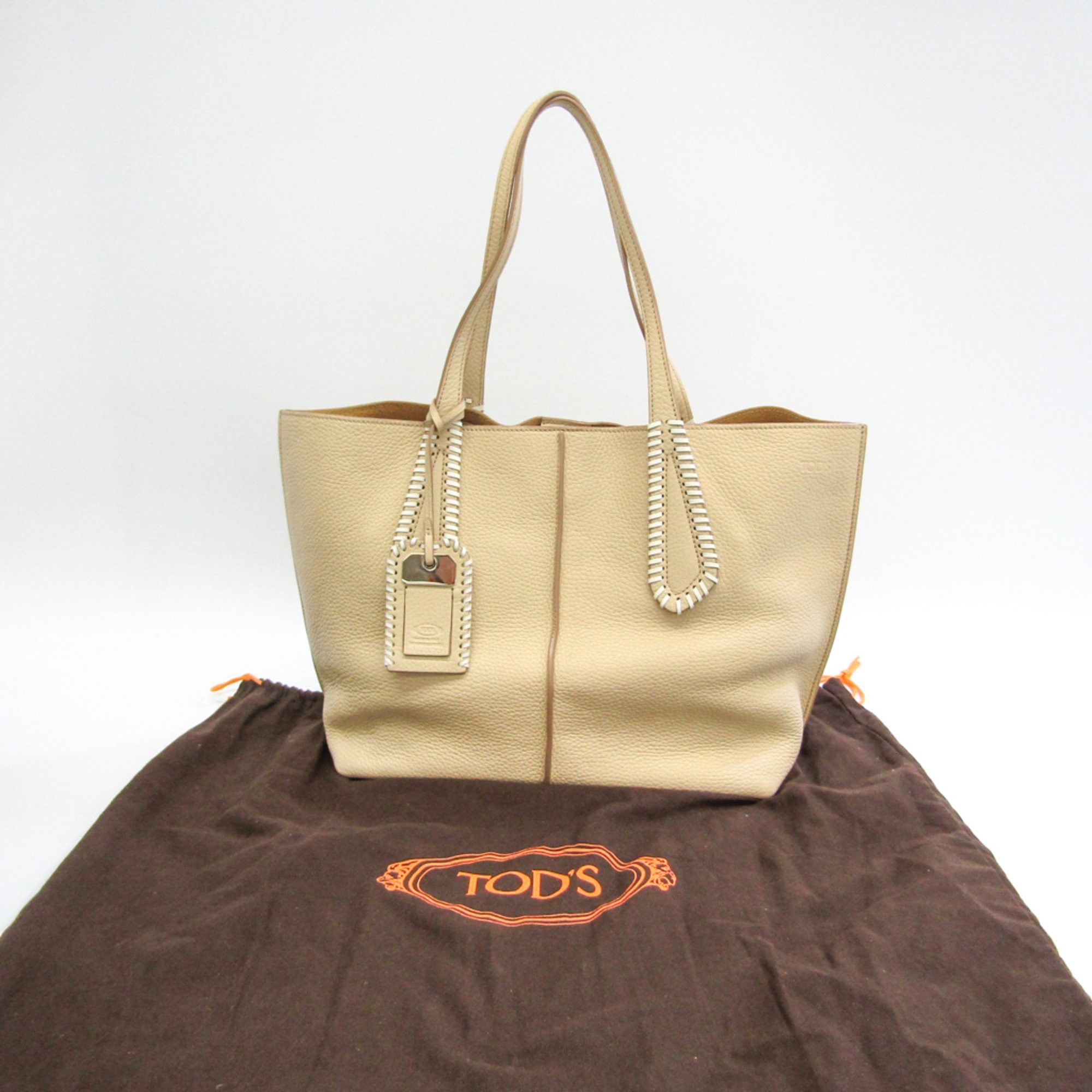 Tod's Joy Beige Leather Tote Bag (Pre-Owned) Size ONE SIZE - 8 Thumbnail