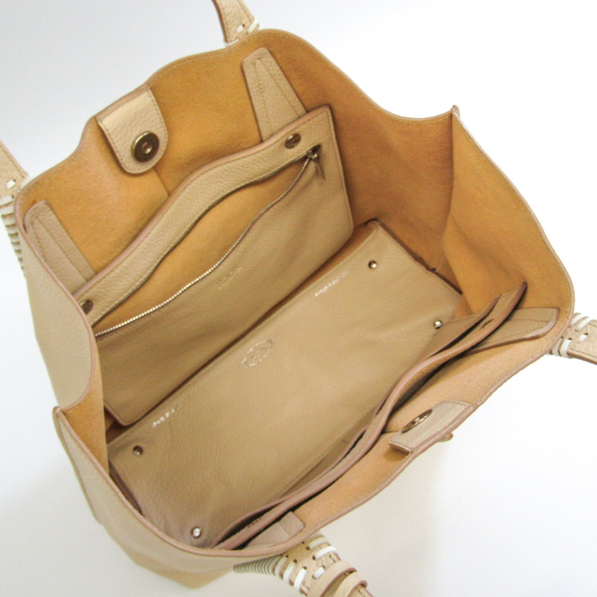 Tod's Joy Beige Leather Tote Bag (Pre-Owned) Size ONE SIZE - 6 Thumbnail