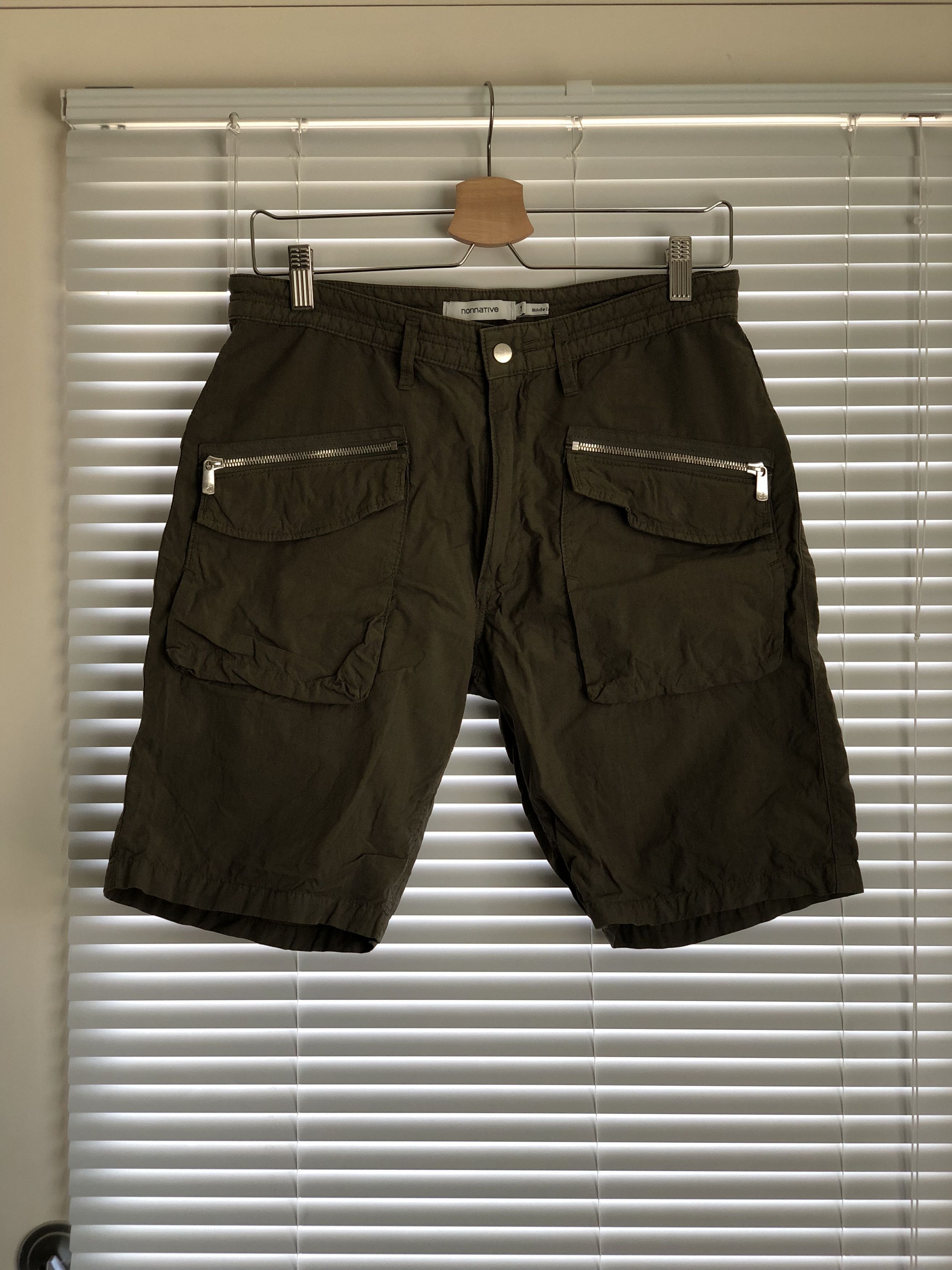 Nonnative Olive Trooper shorts cotton ripstop overdyed size 1 Size US 30 / EU 46 - 3 Thumbnail