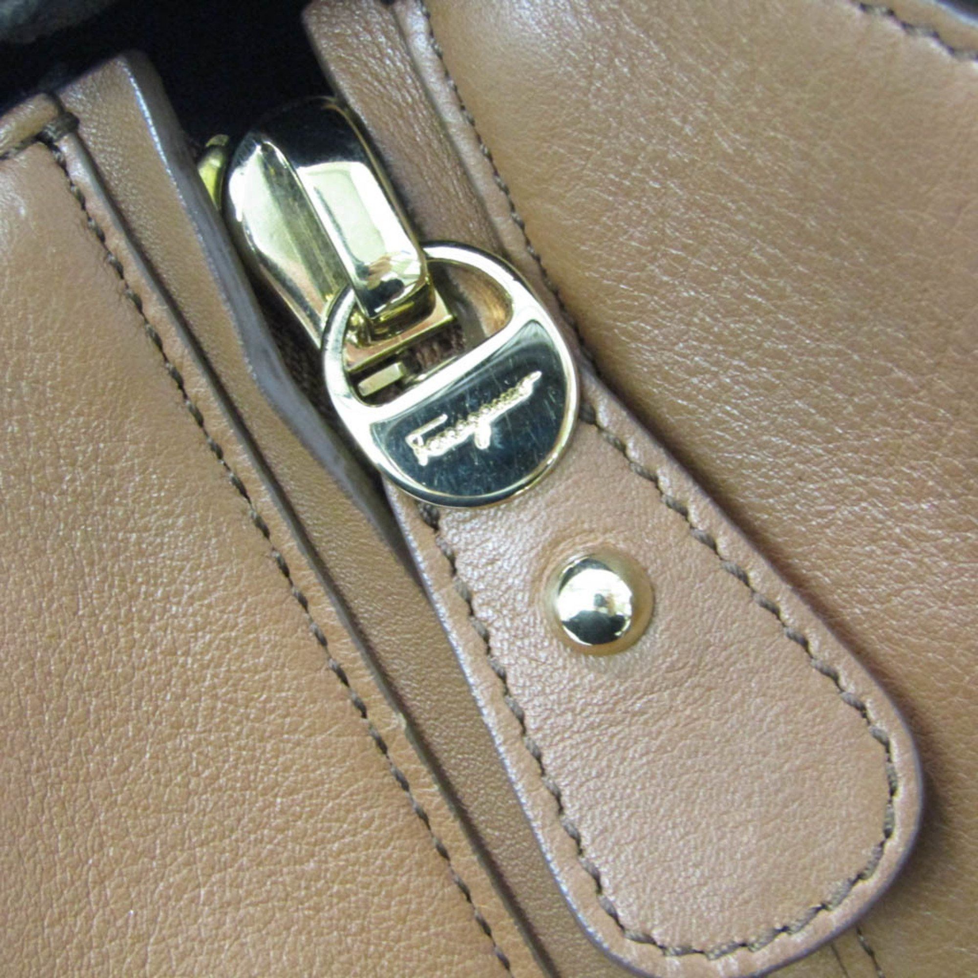 Salvatore Ferragamo Gancini Brown Leather Tote Bag (Pre-Owned) Size ONE SIZE - 15 Thumbnail