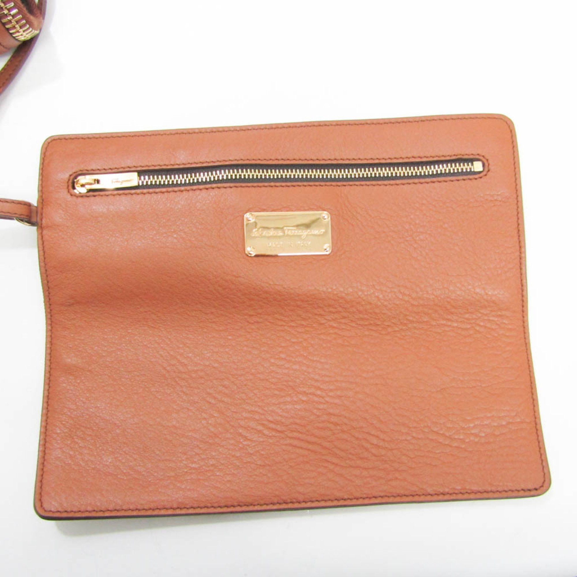 Salvatore Ferragamo Gancini Brown Leather Tote Bag (Pre-Owned) Size ONE SIZE - 7 Thumbnail